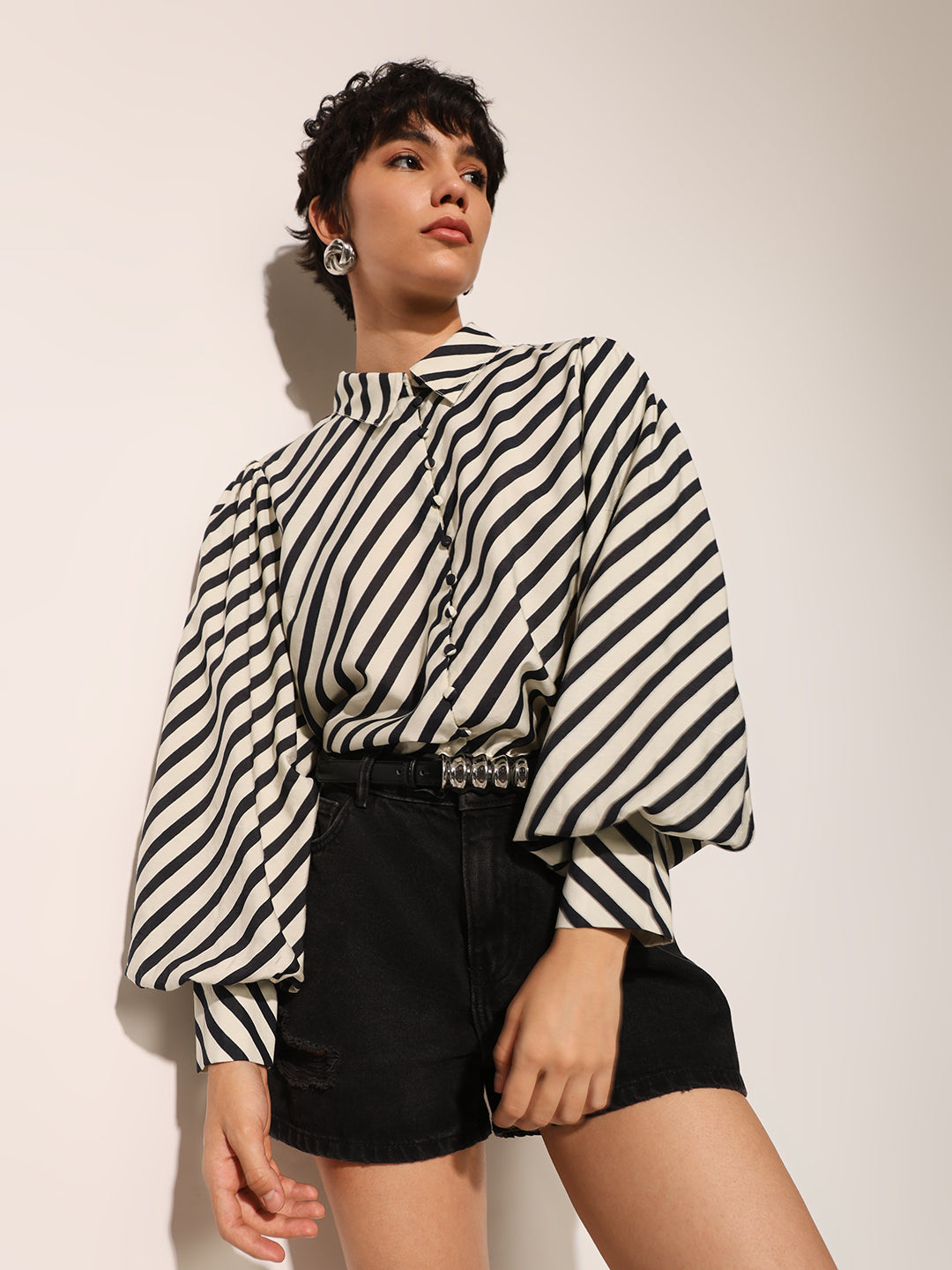 Black & White Printed Shirt