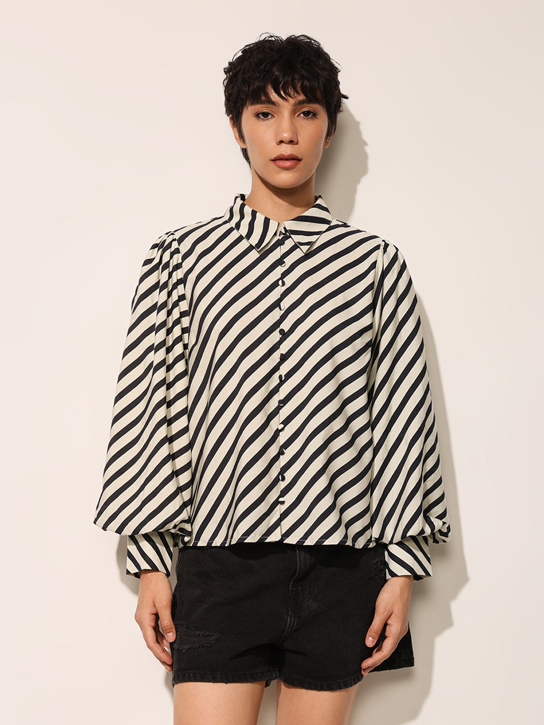 Black & White Printed Shirt