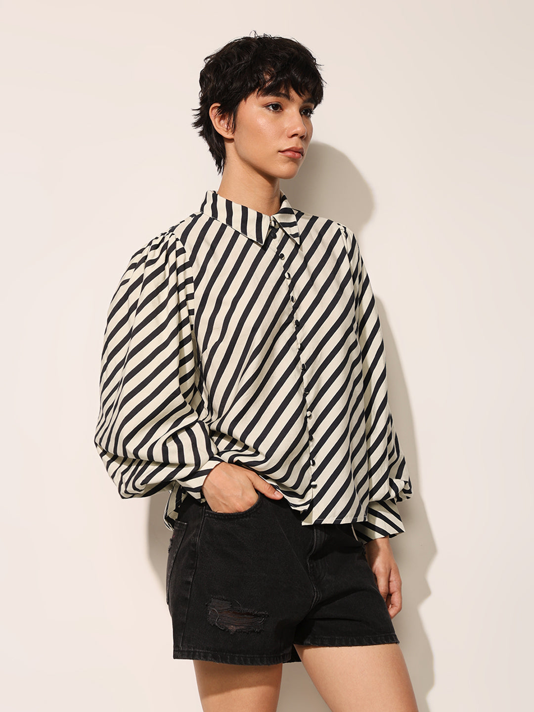 Black & White Printed Shirt