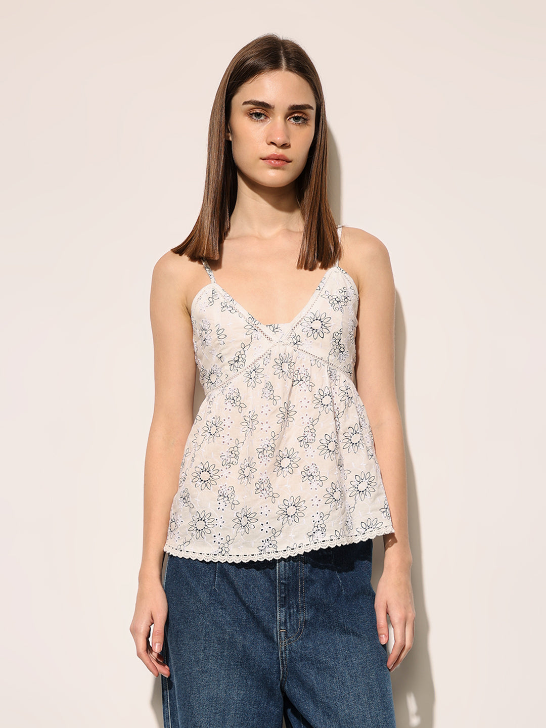 Off-White Printed Strappy Top