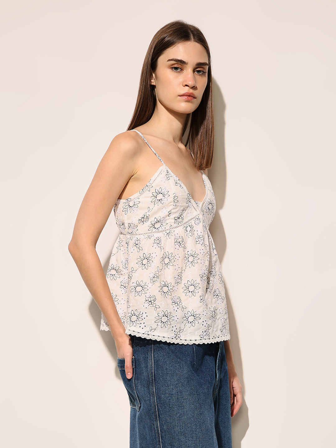 Off-White Printed Strappy Top