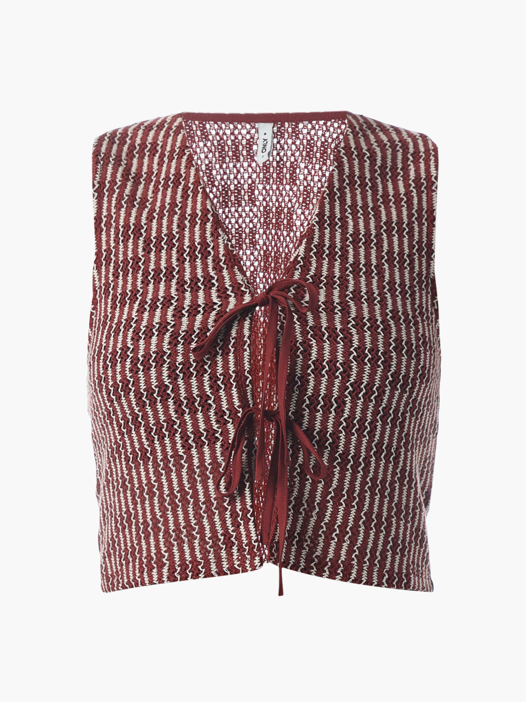 Red Tie-Detail Knitted Vest