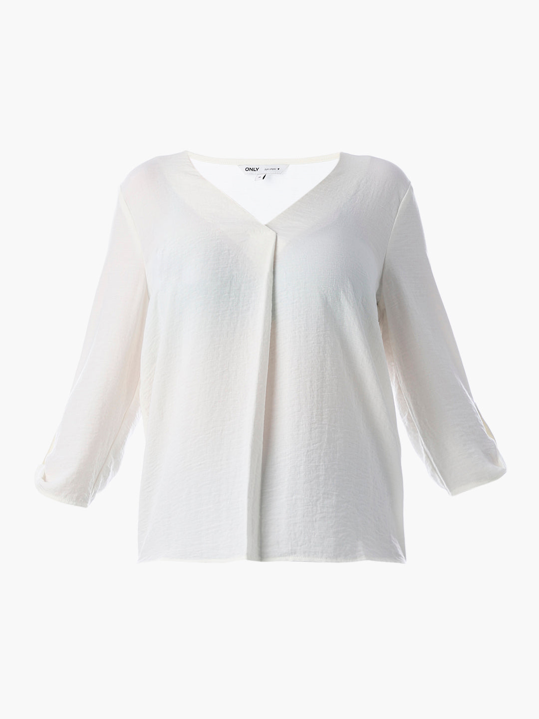 White V-Neck Regular Fit Top