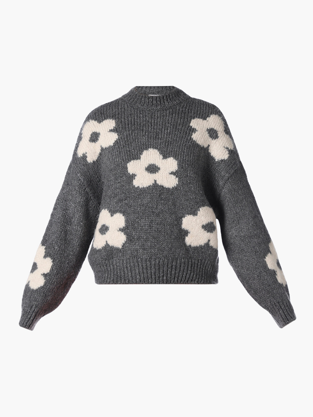 Dark Grey Floral Pullover