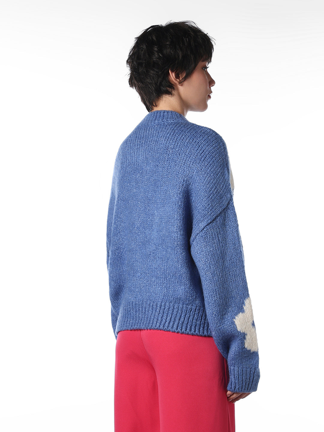 Blue Floral Pullover