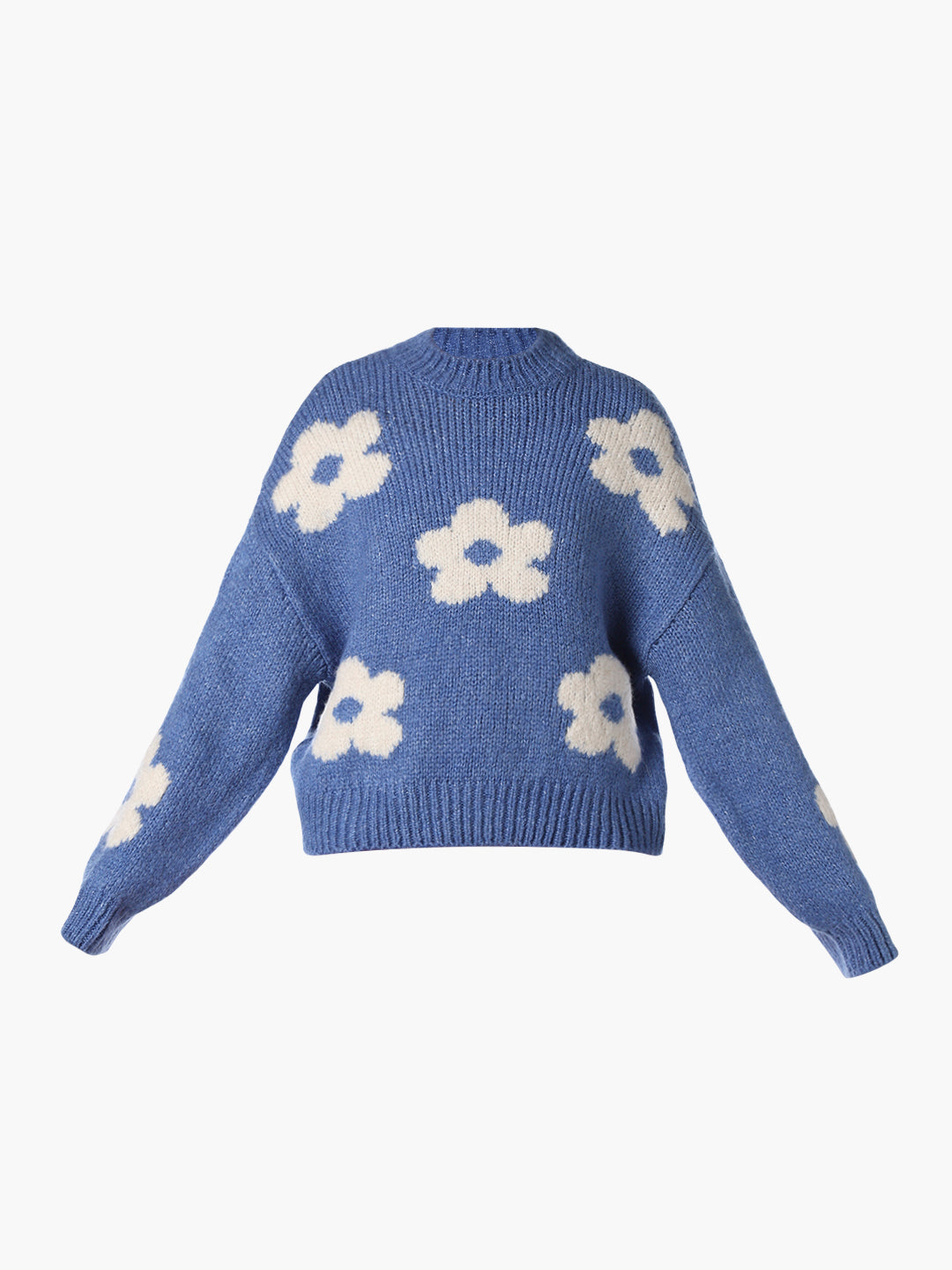 Blue Floral Pullover
