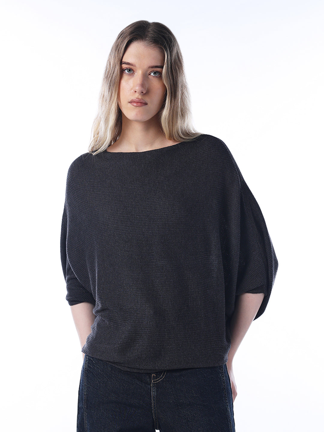 Bat sleeve Oversized Pullover - Dark Grey