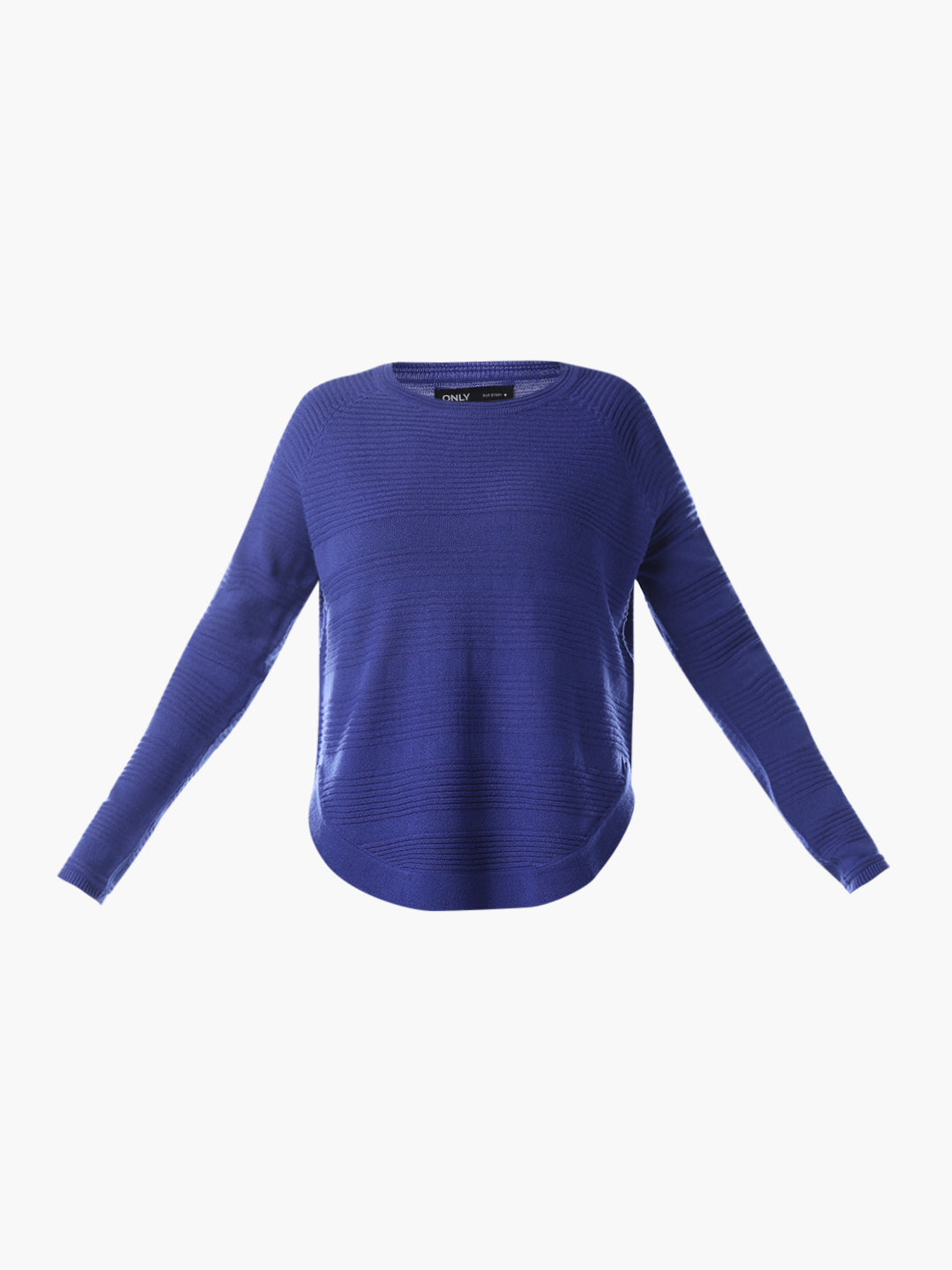 Structured Knitted Pullover - Blue