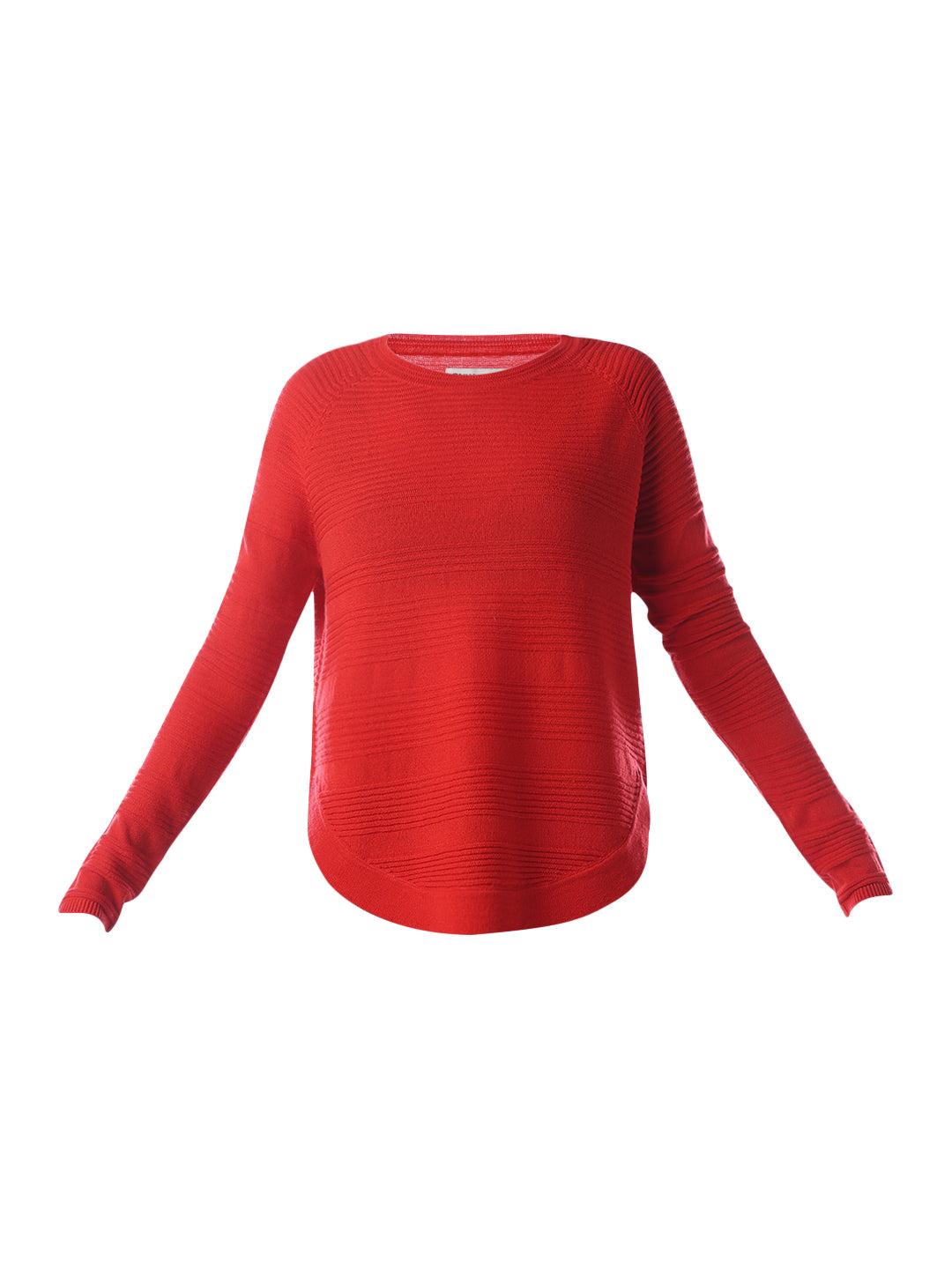 Structured Knitted Pullover - Red
