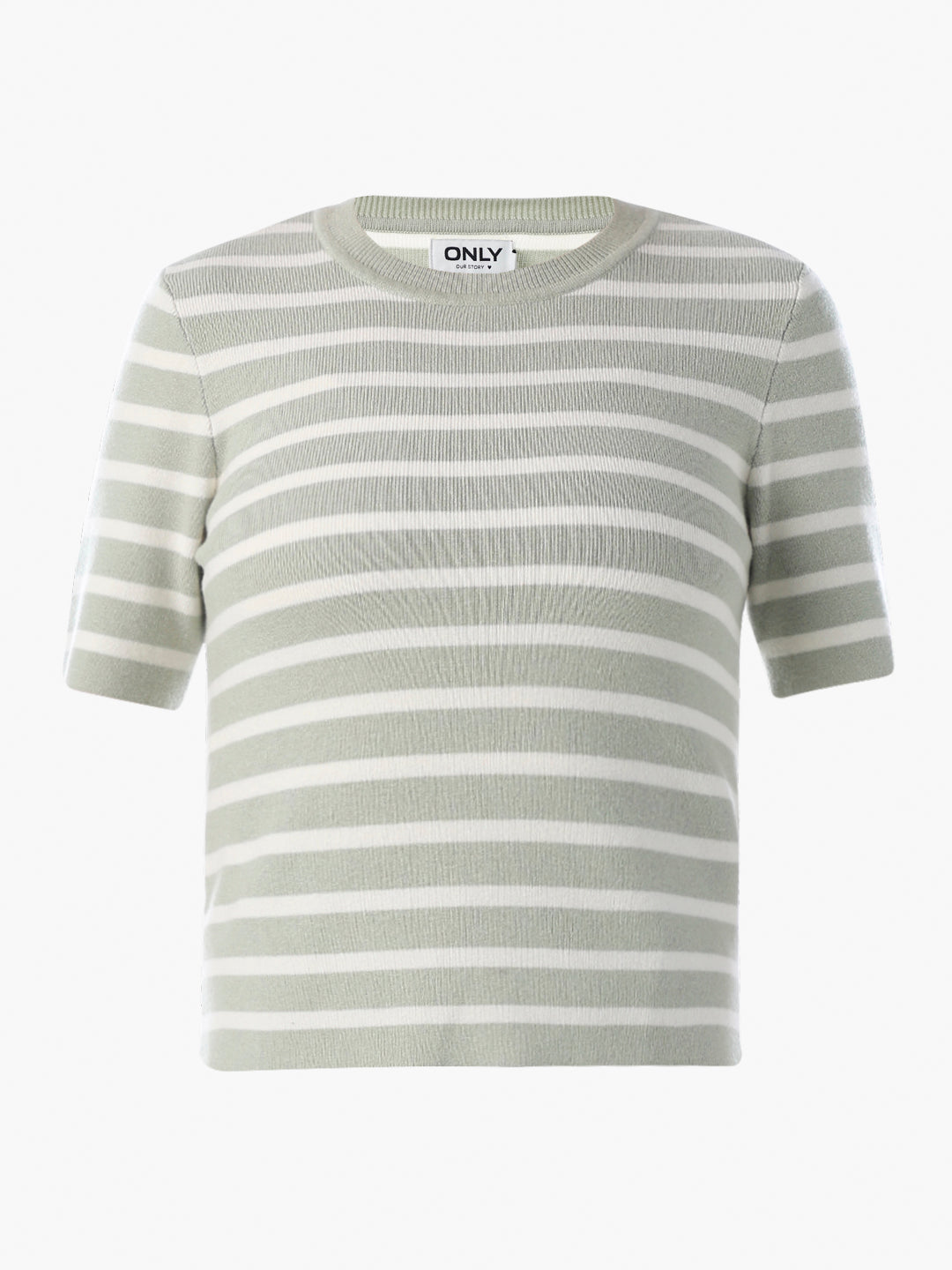 Green Striped Fine Knit Pullover