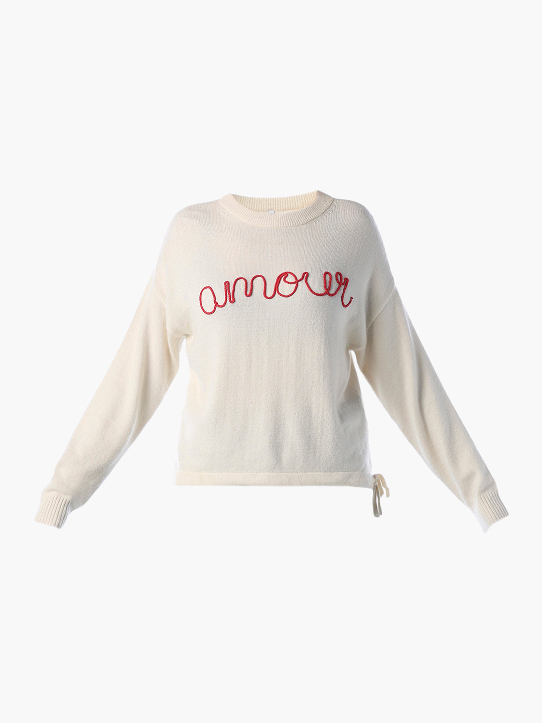 Text Embroidered Pullover