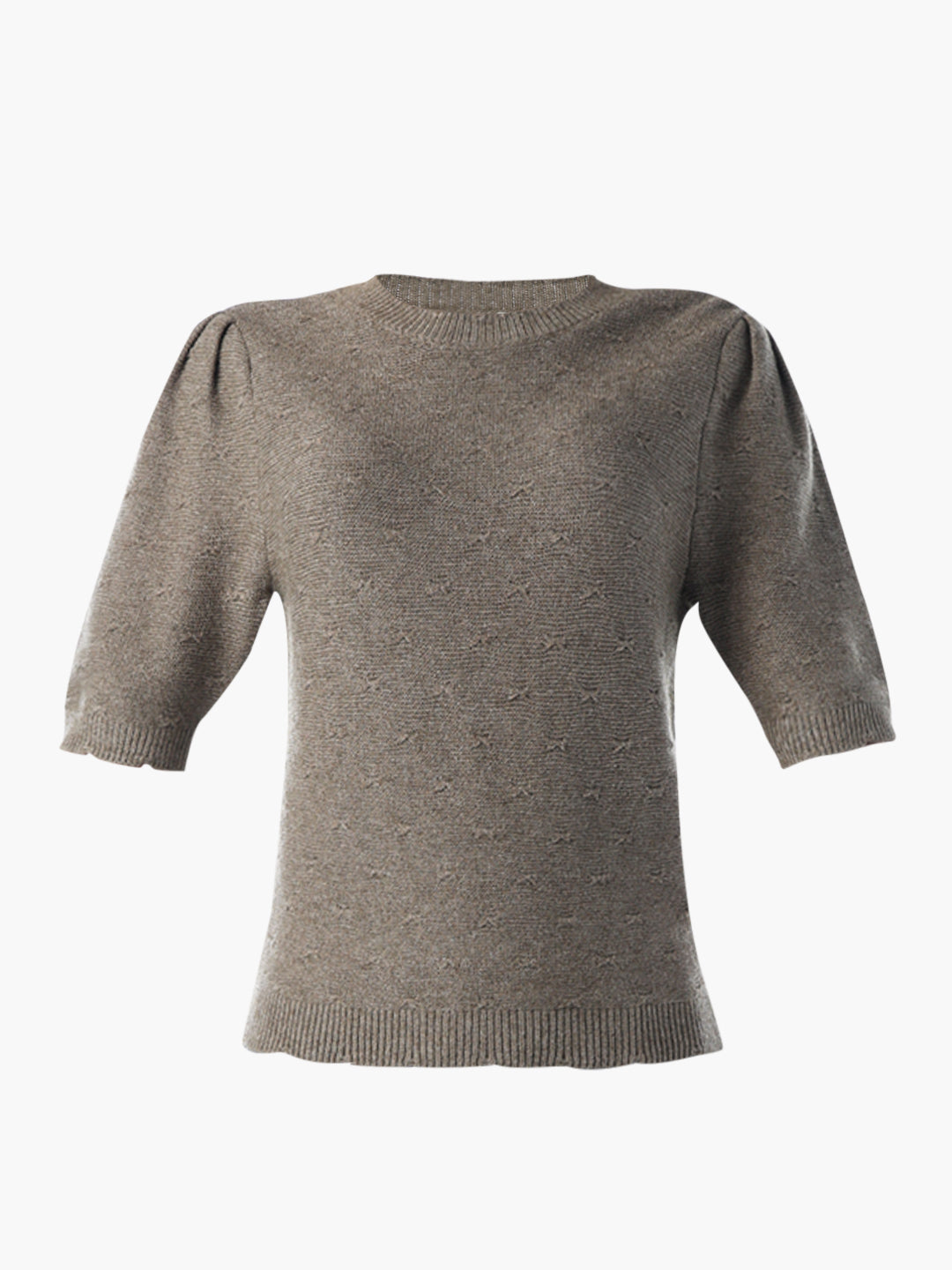 Puff-Sleeves Fine Knit Pullover