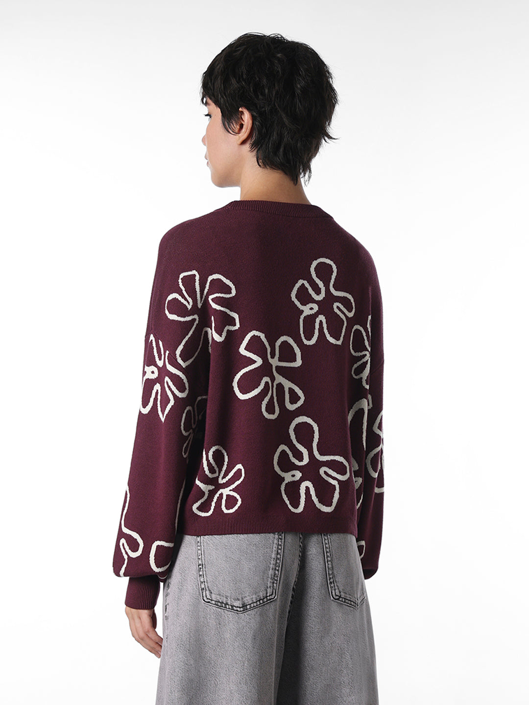 Mauve Wine Printed Pullover