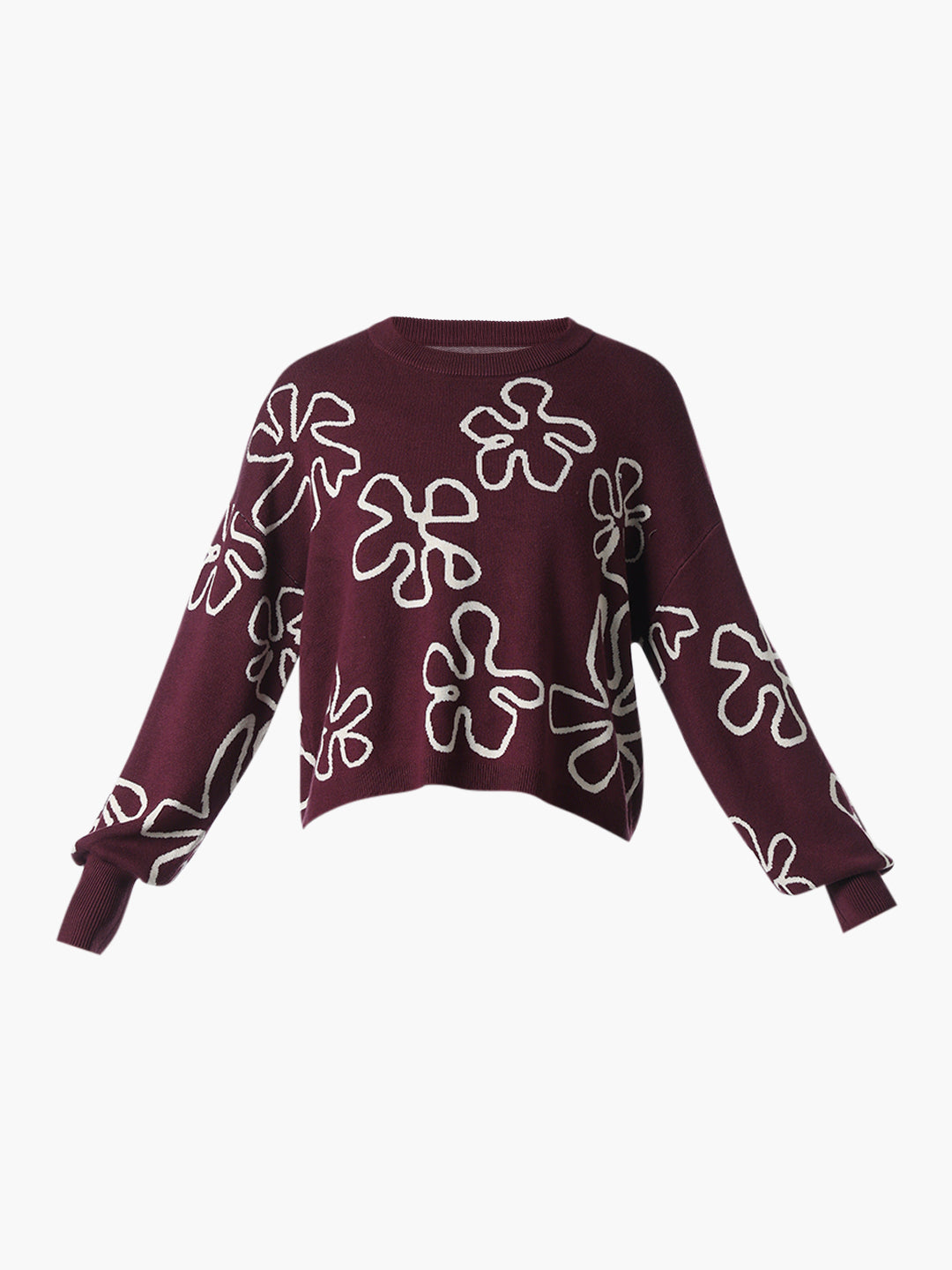 Mauve Wine Printed Pullover