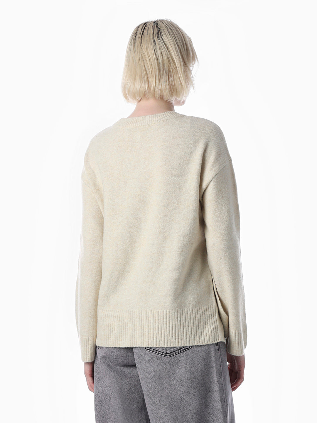 Cream O-Neck Pullover