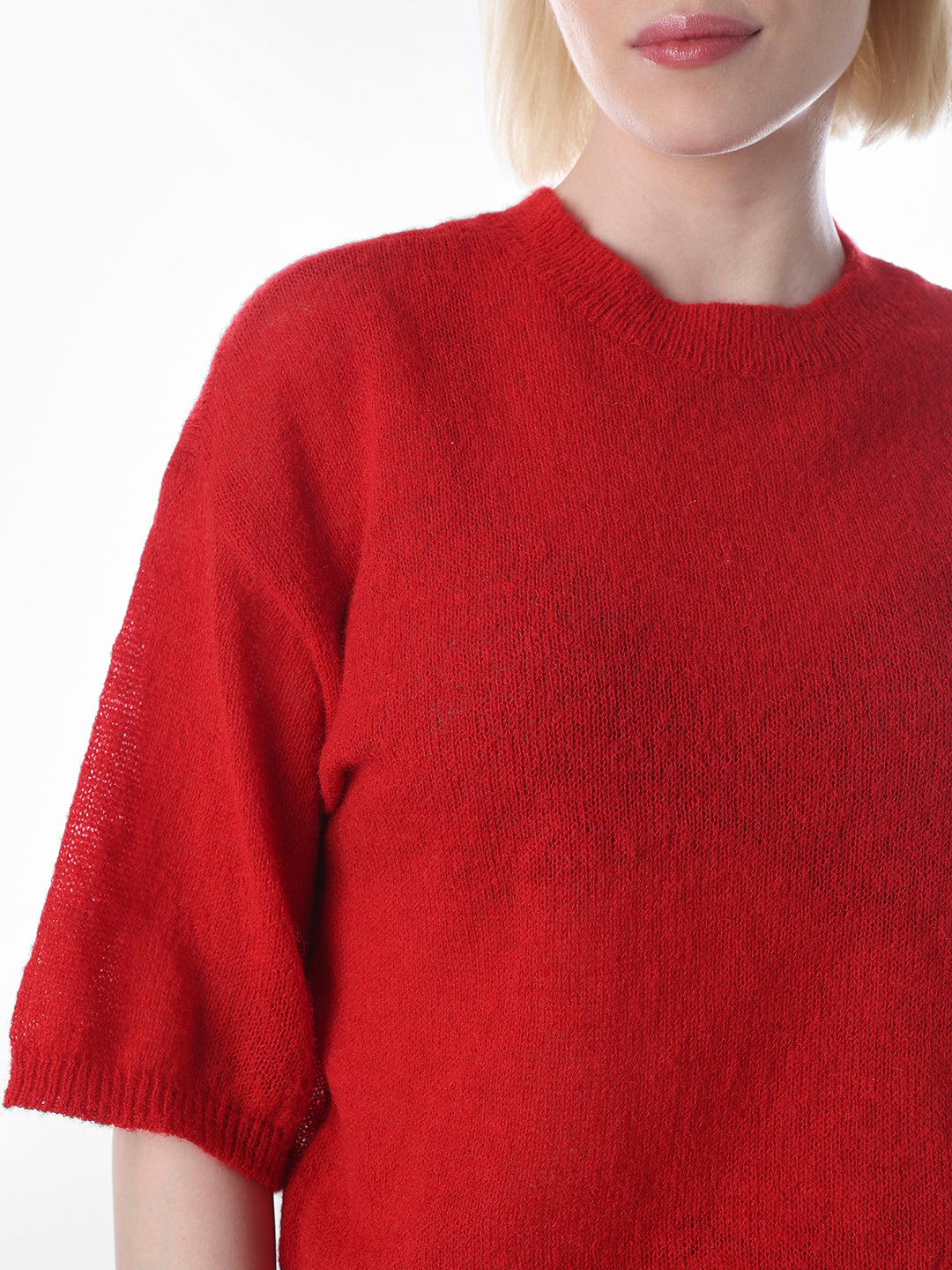 Red Drop Shoulder Pullover