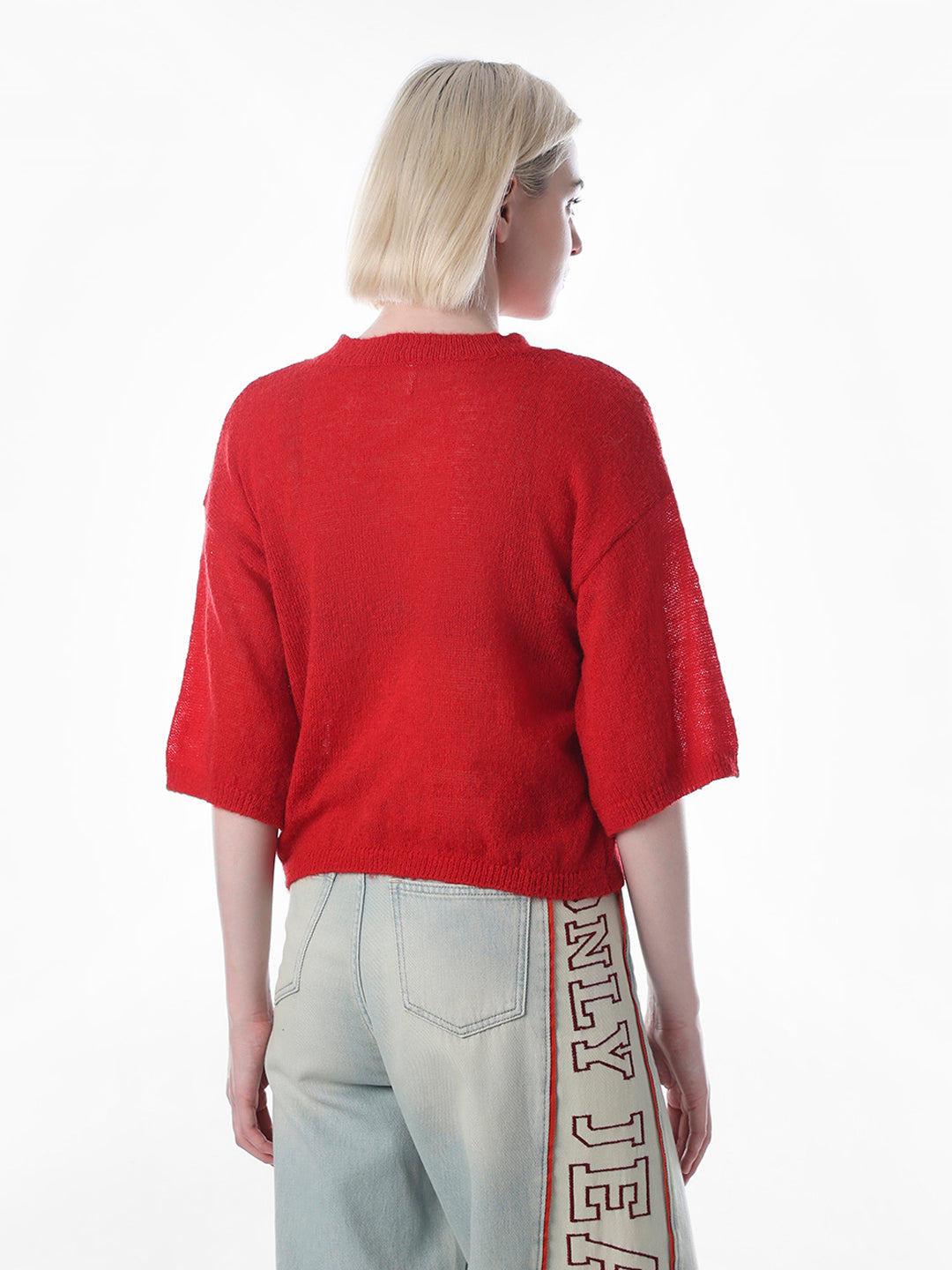 Red Drop Shoulder Pullover