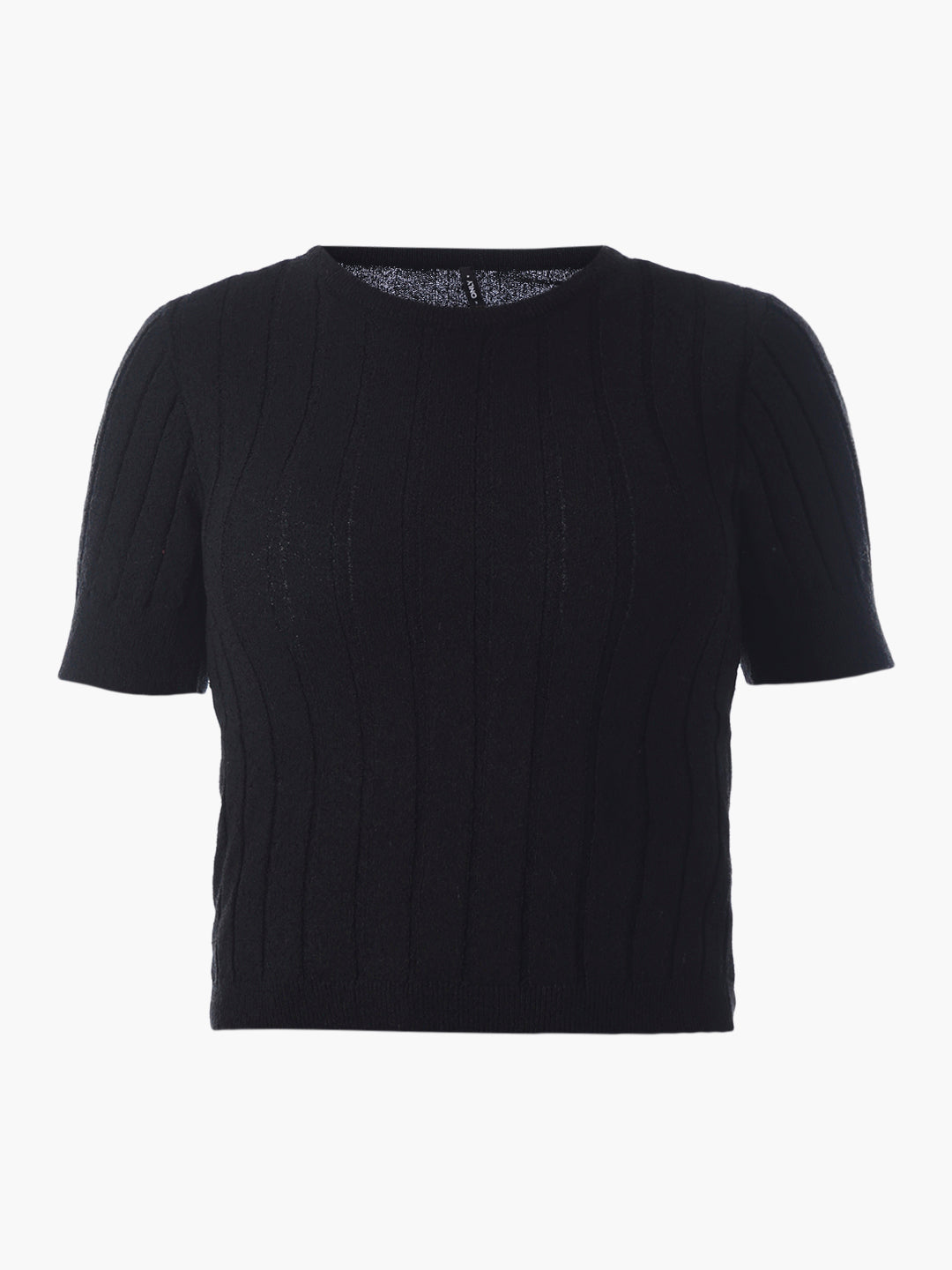 Black Fitted Ribbed Crop Top