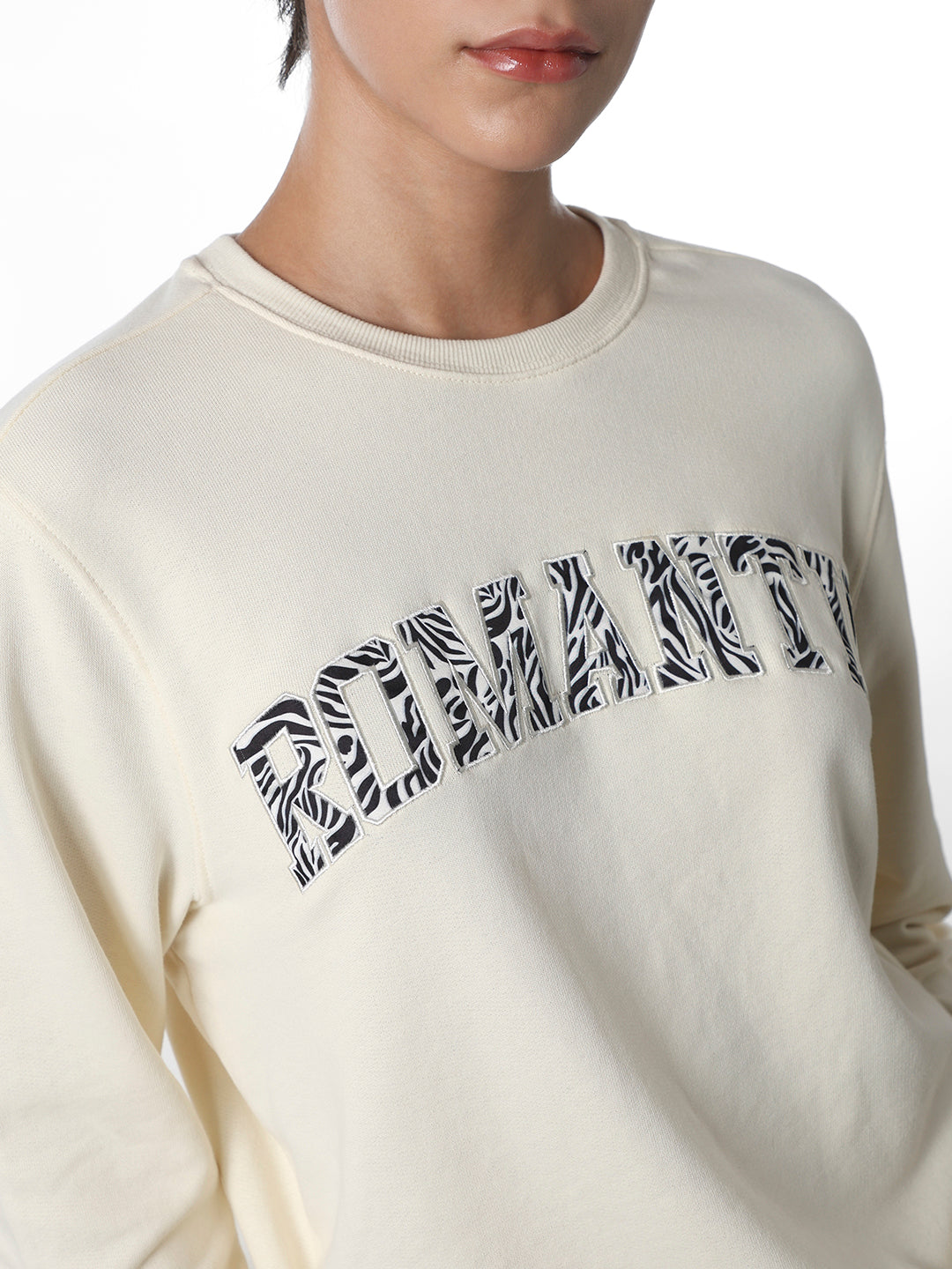 White Printed Cotton Sweatshirt