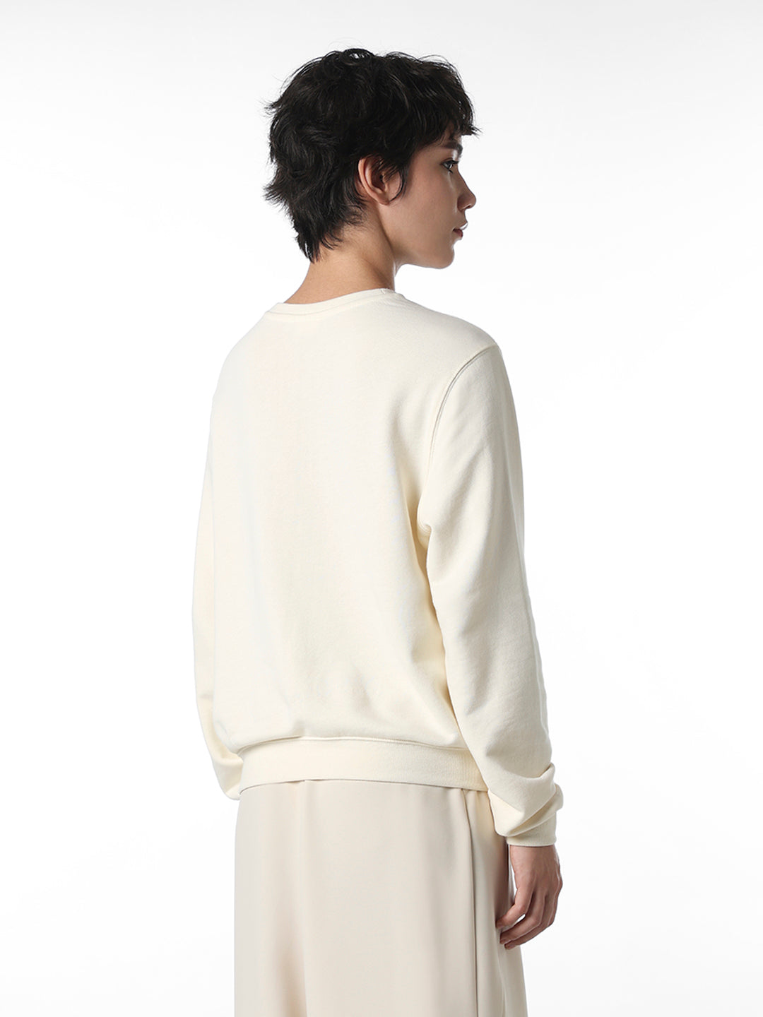 White Printed Cotton Sweatshirt