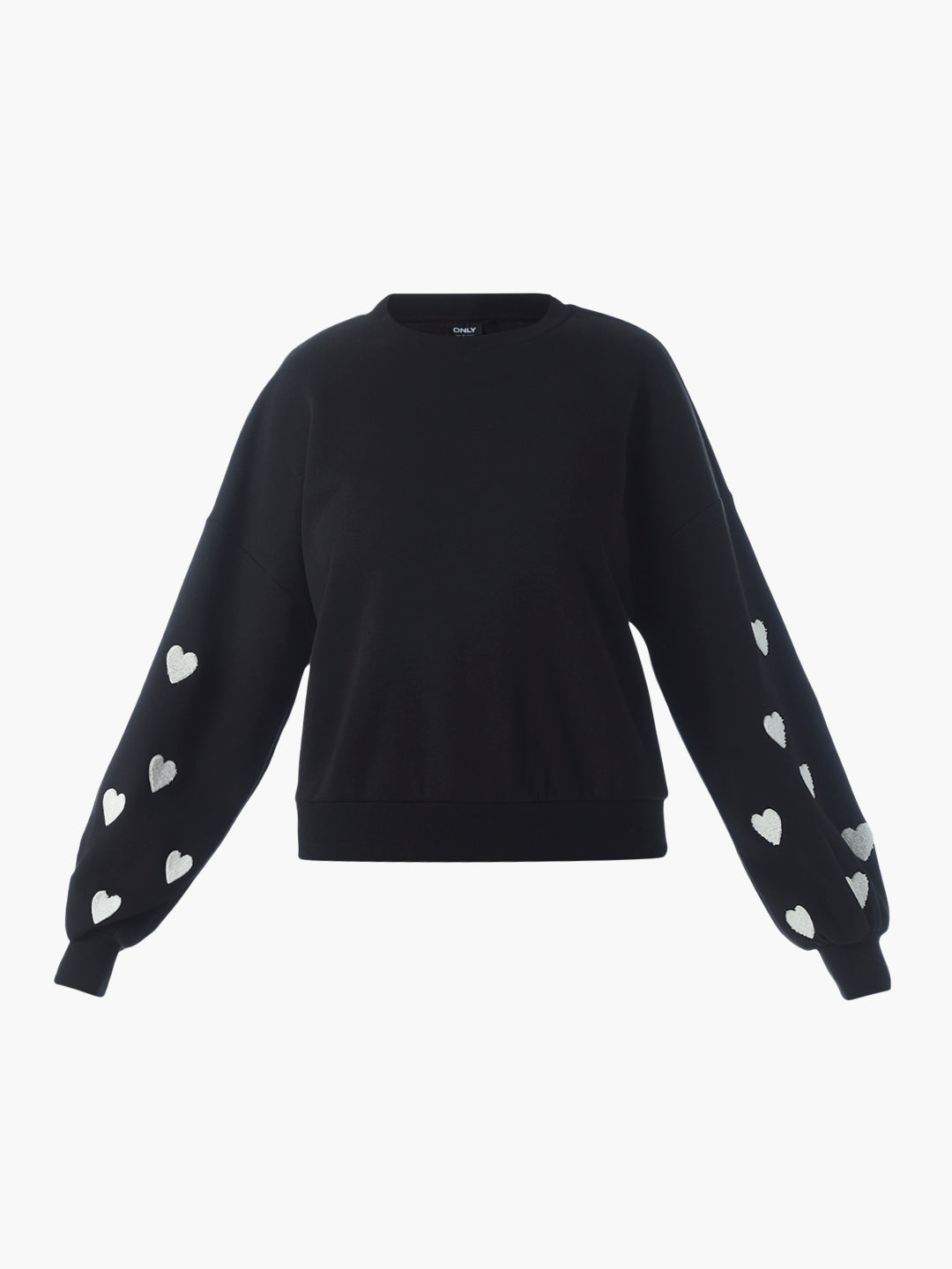 Black O-Neck Printed Sweatshirt