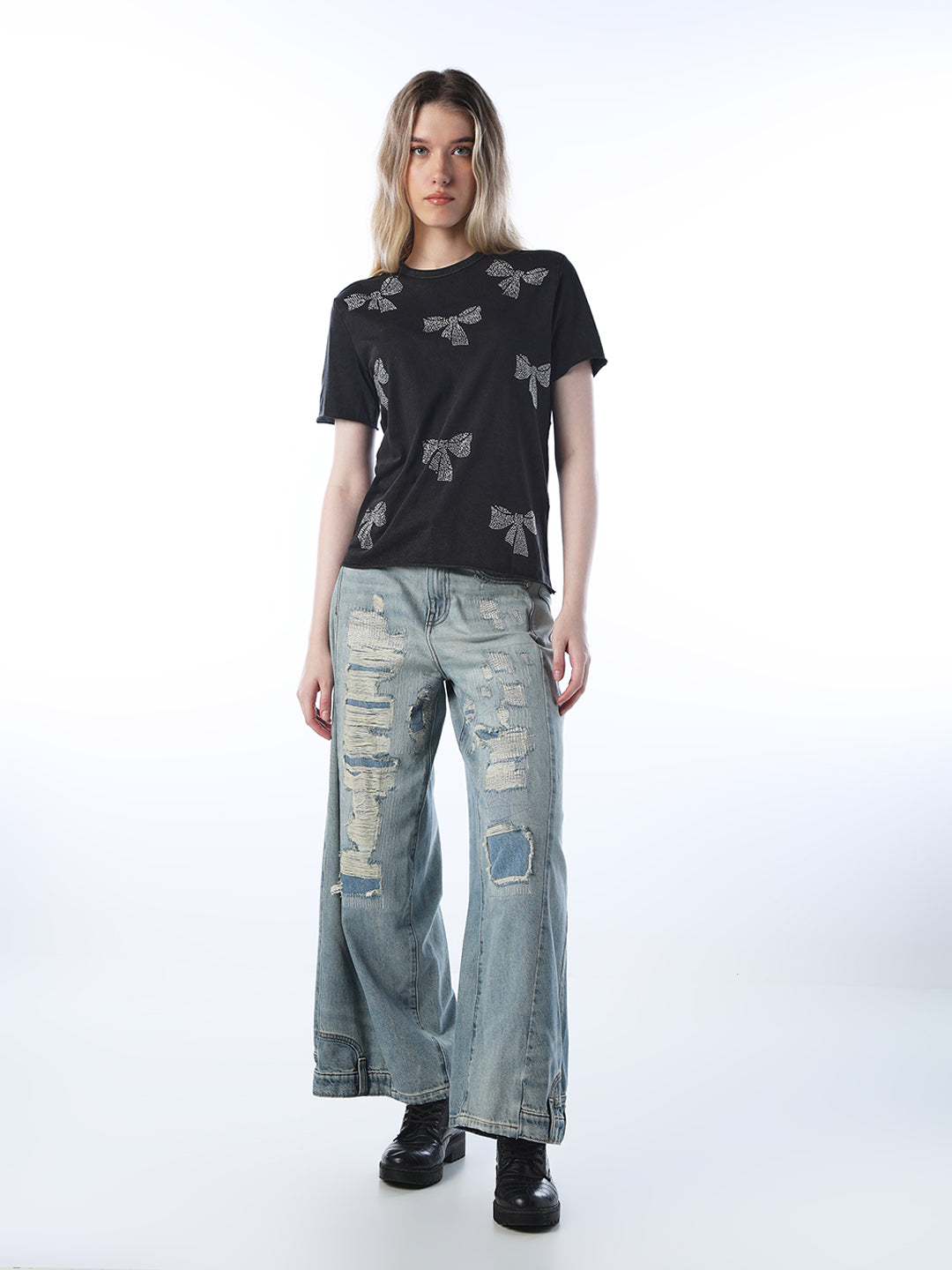 Rhinestone Embellished T-Shirt