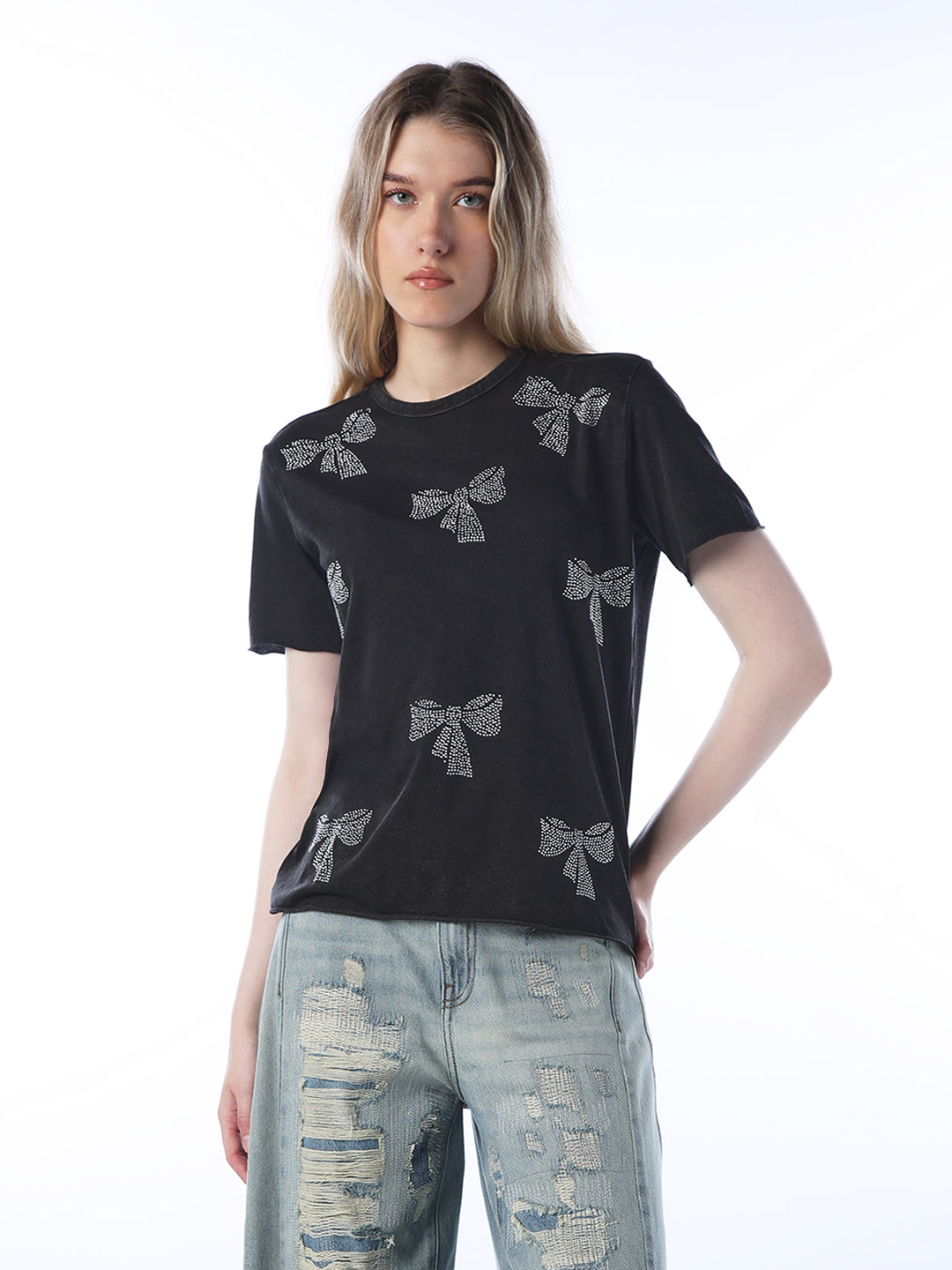 Rhinestone Embellished T-Shirt