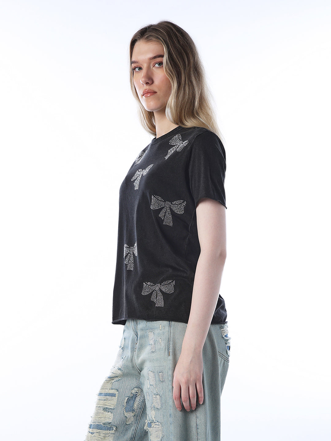 Rhinestone Embellished T-Shirt