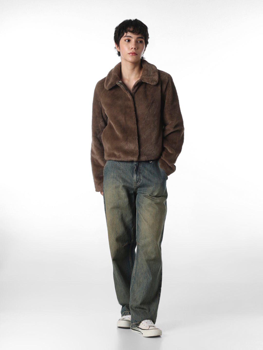 Brown Faux Fur Jacket