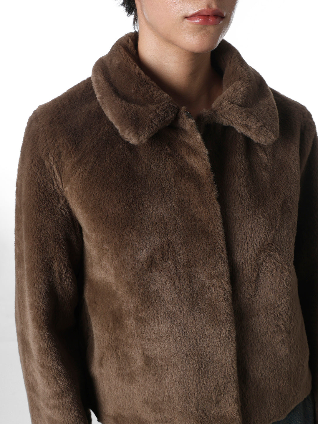 Brown Faux Fur Jacket