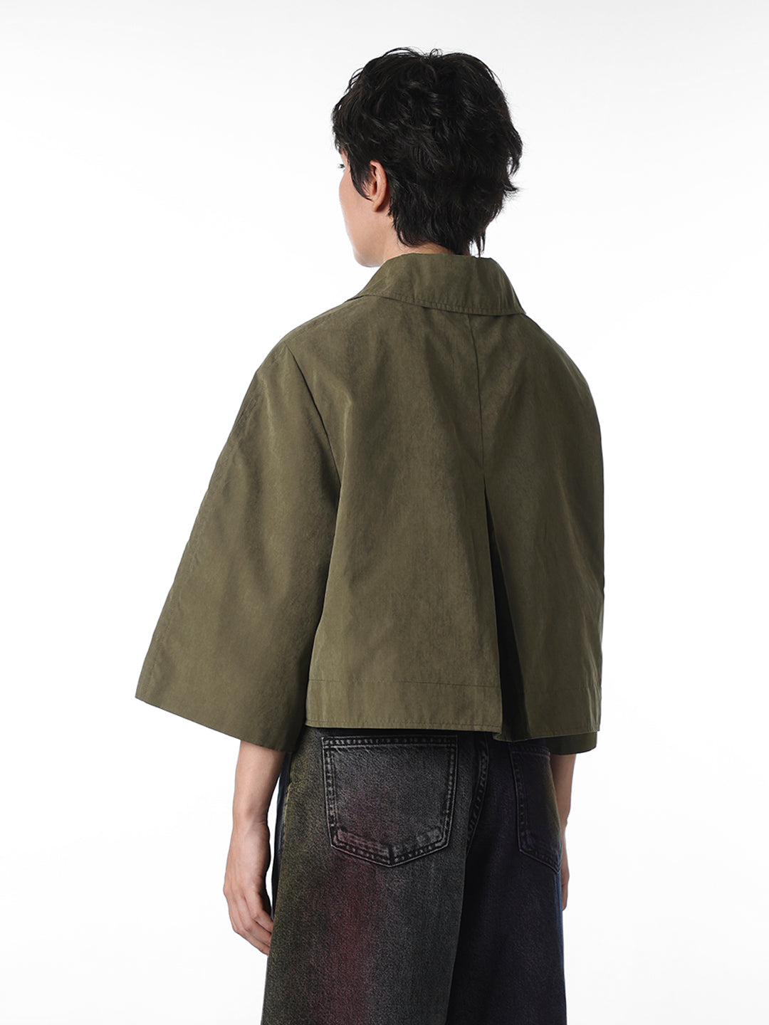 Green Corduroy Cropped Jacket