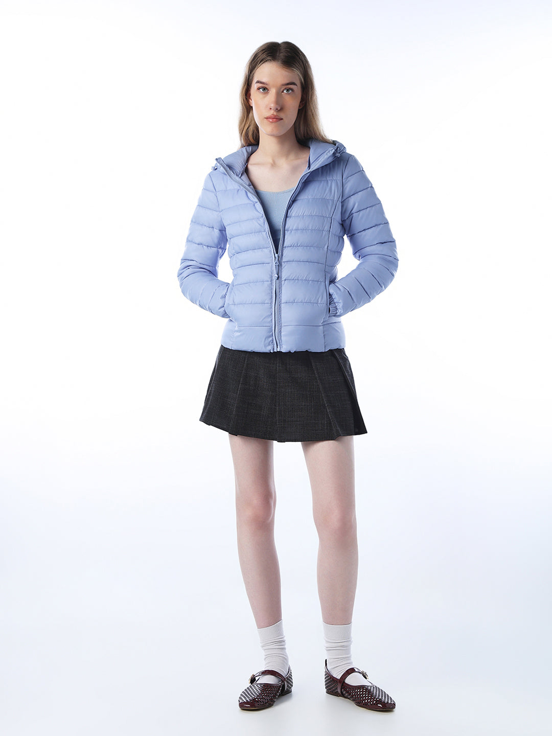 Hooded Puffer Jacket - Blue