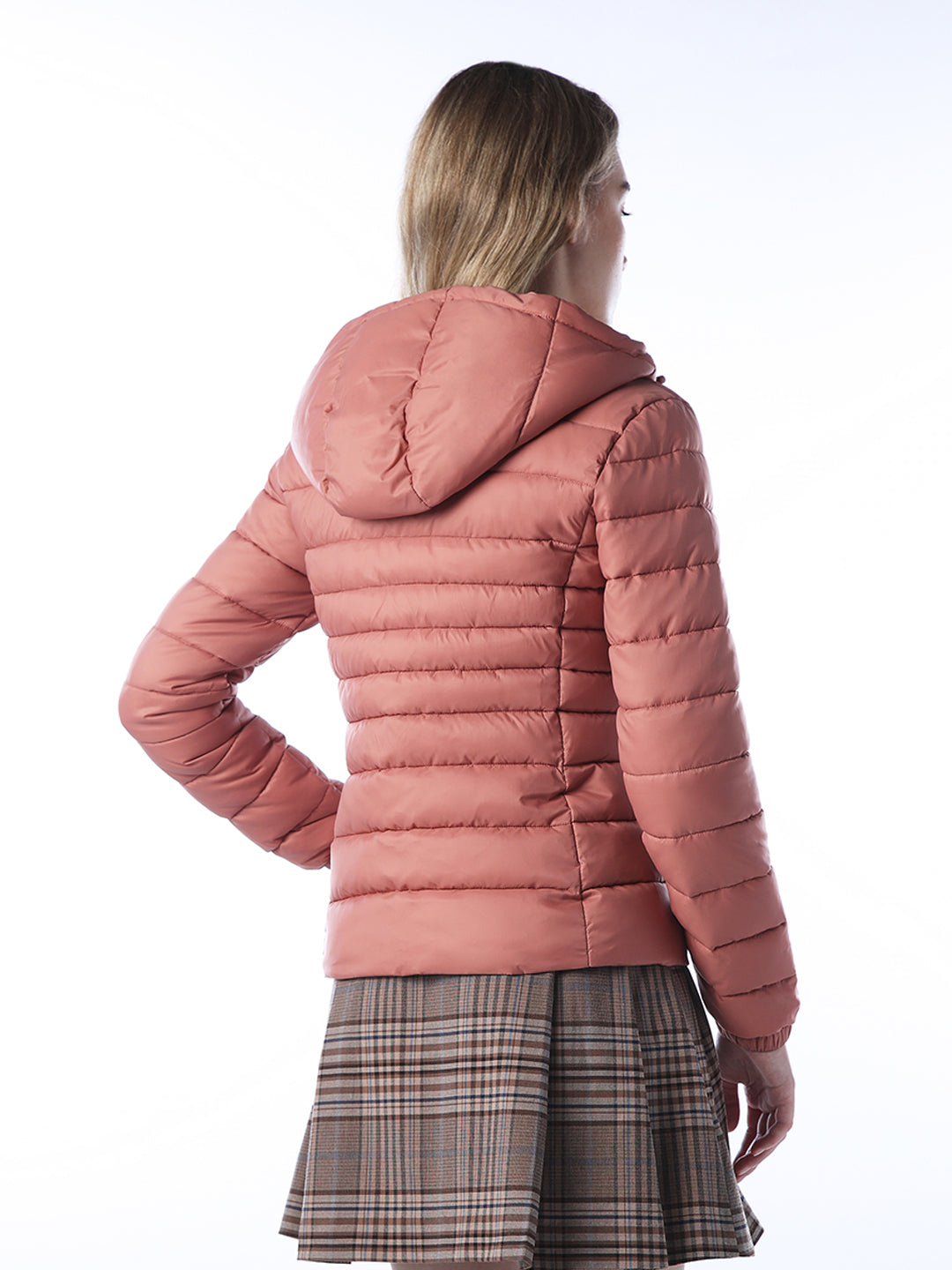 Hooded Puffer Jacket - Rose Brown