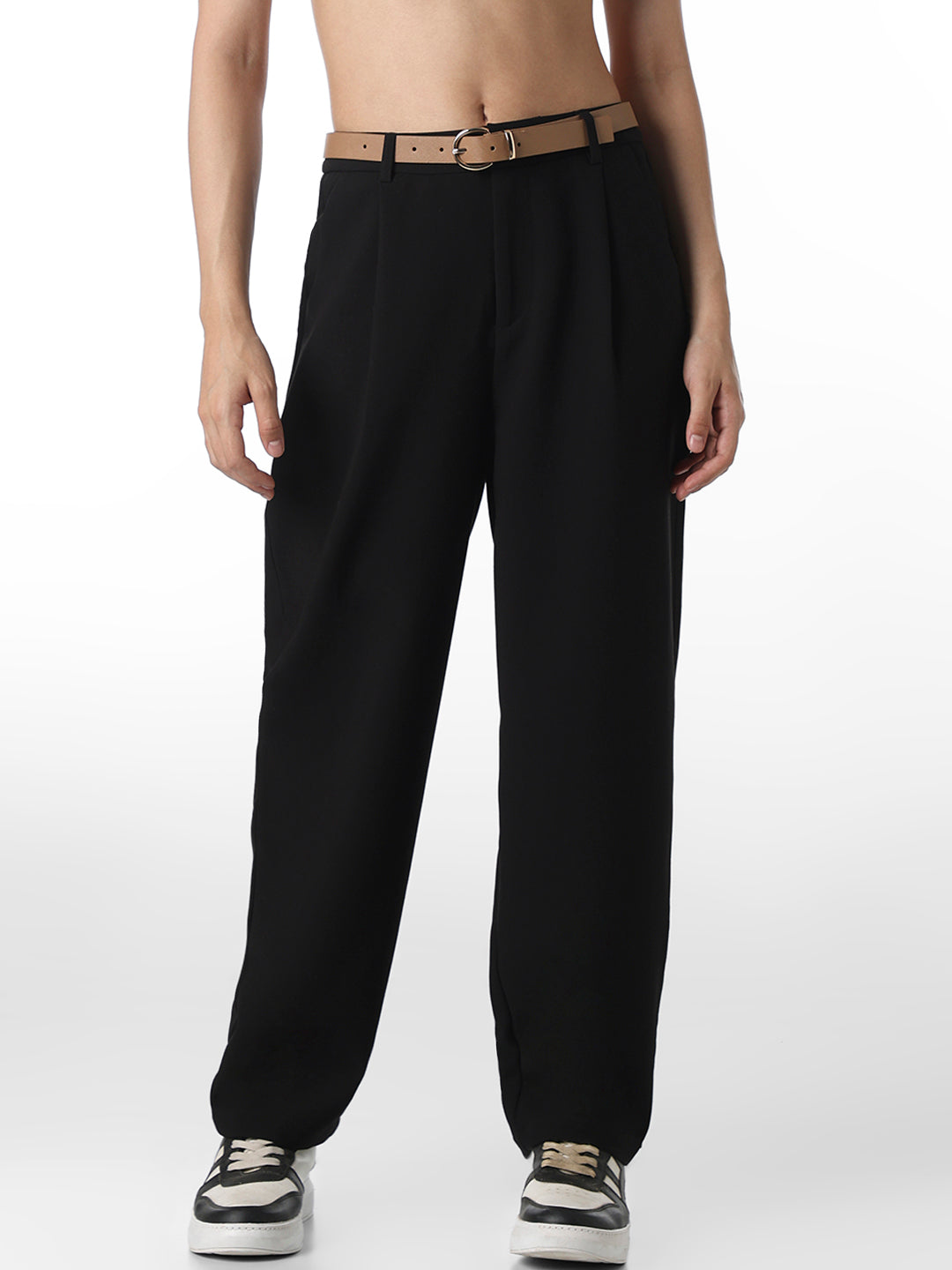 Black Tailored Barrel Fit Pants