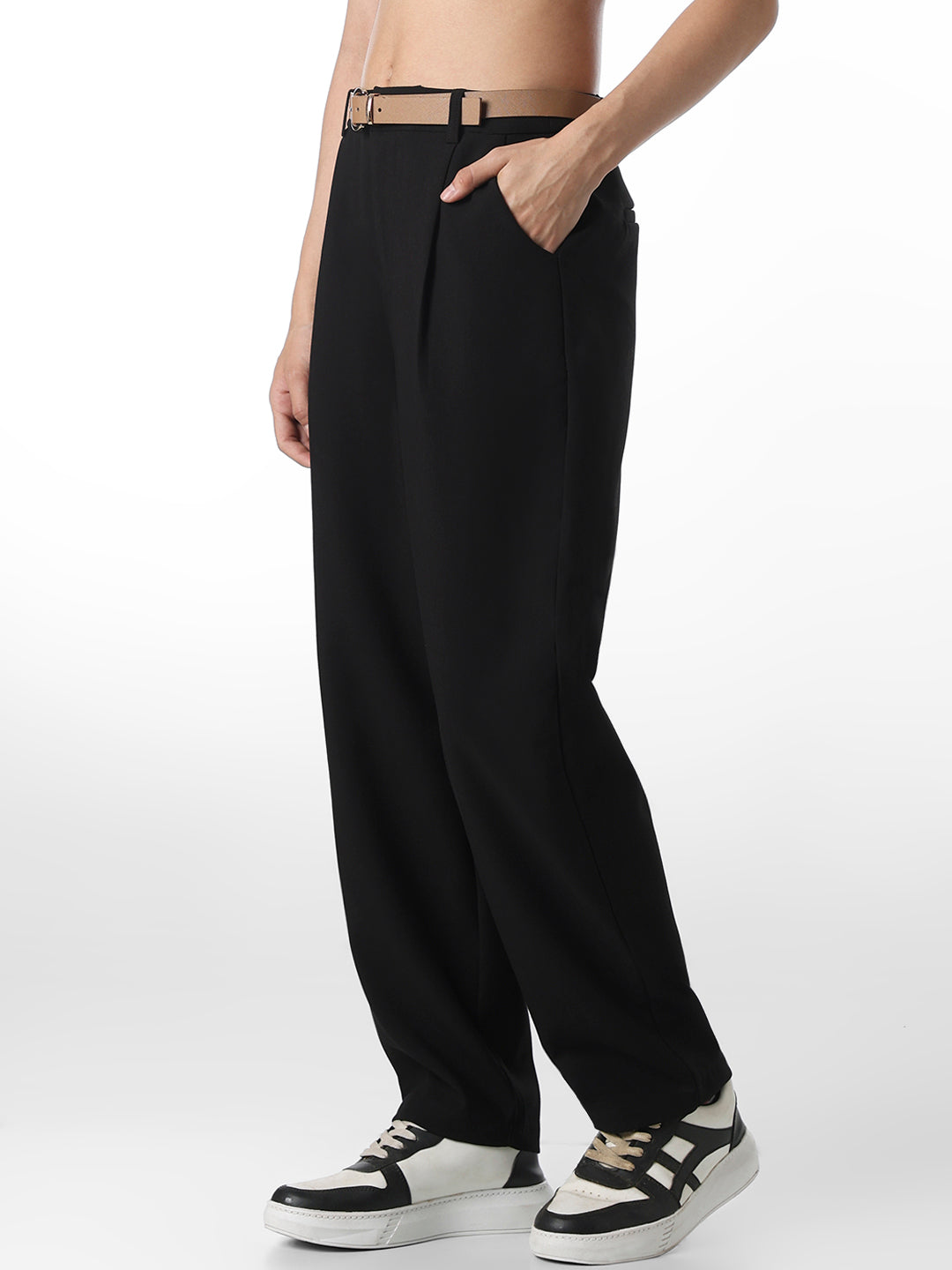 Black Tailored Barrel Fit Pants