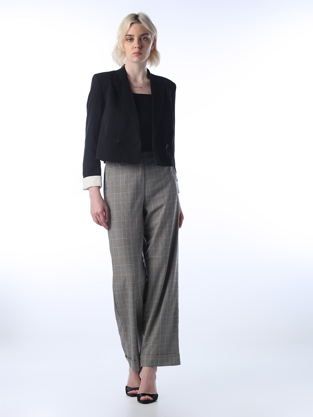 Check Printed Straight Fit Pants