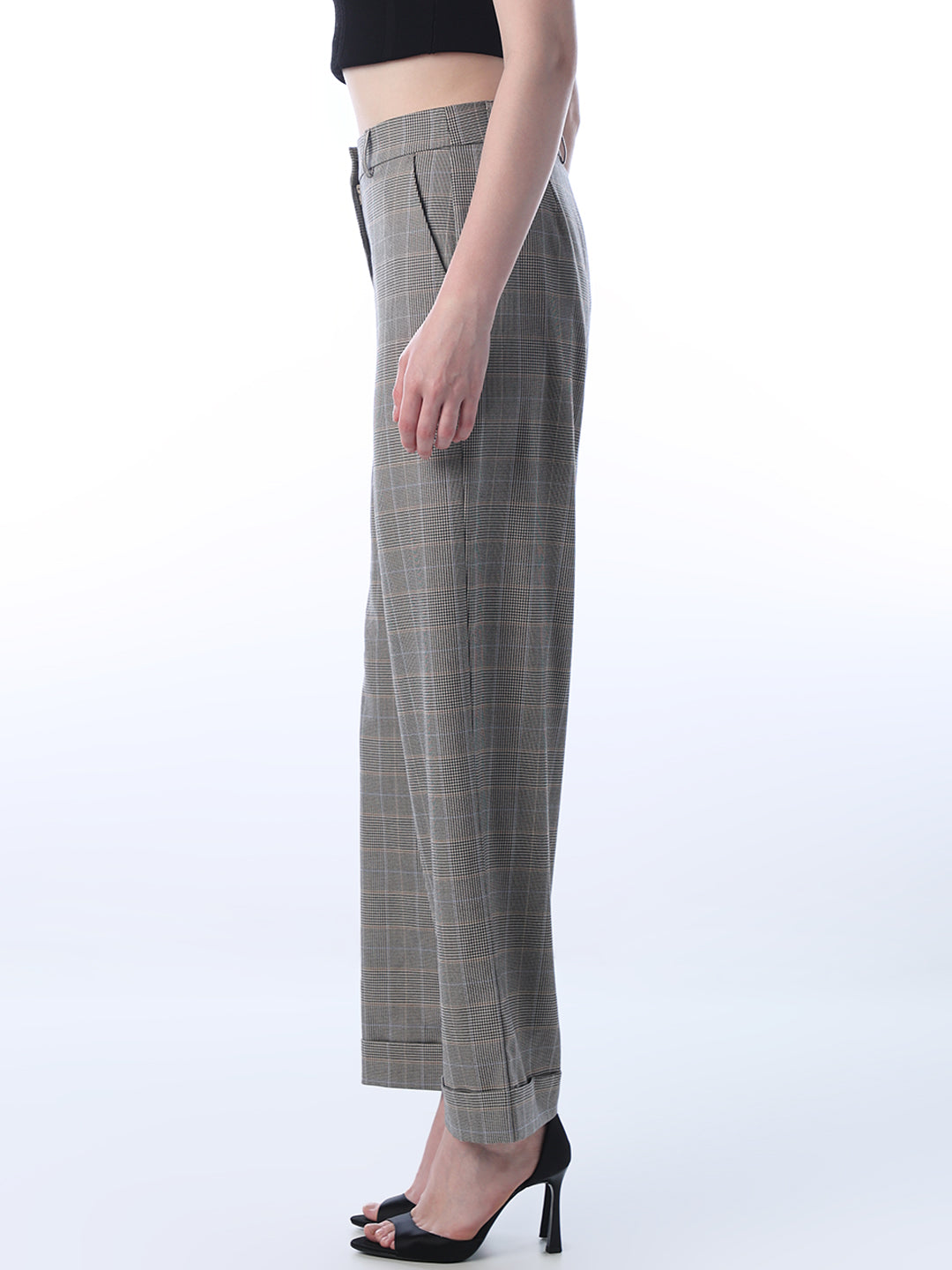 Check Printed Straight Fit Pants