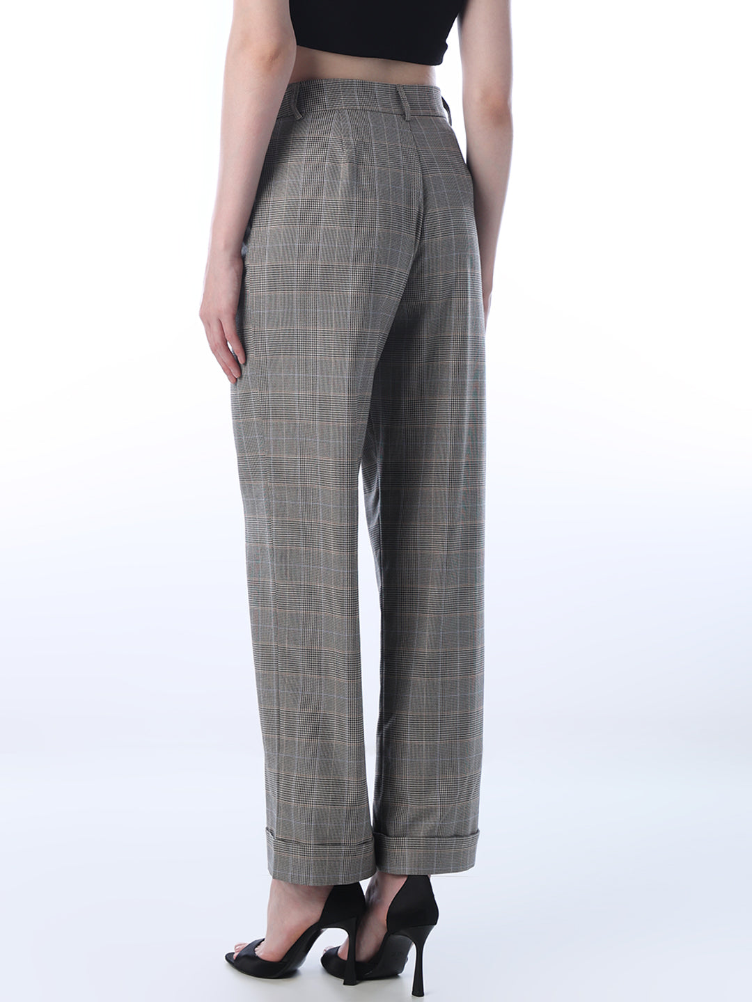 Check Printed Straight Fit Pants