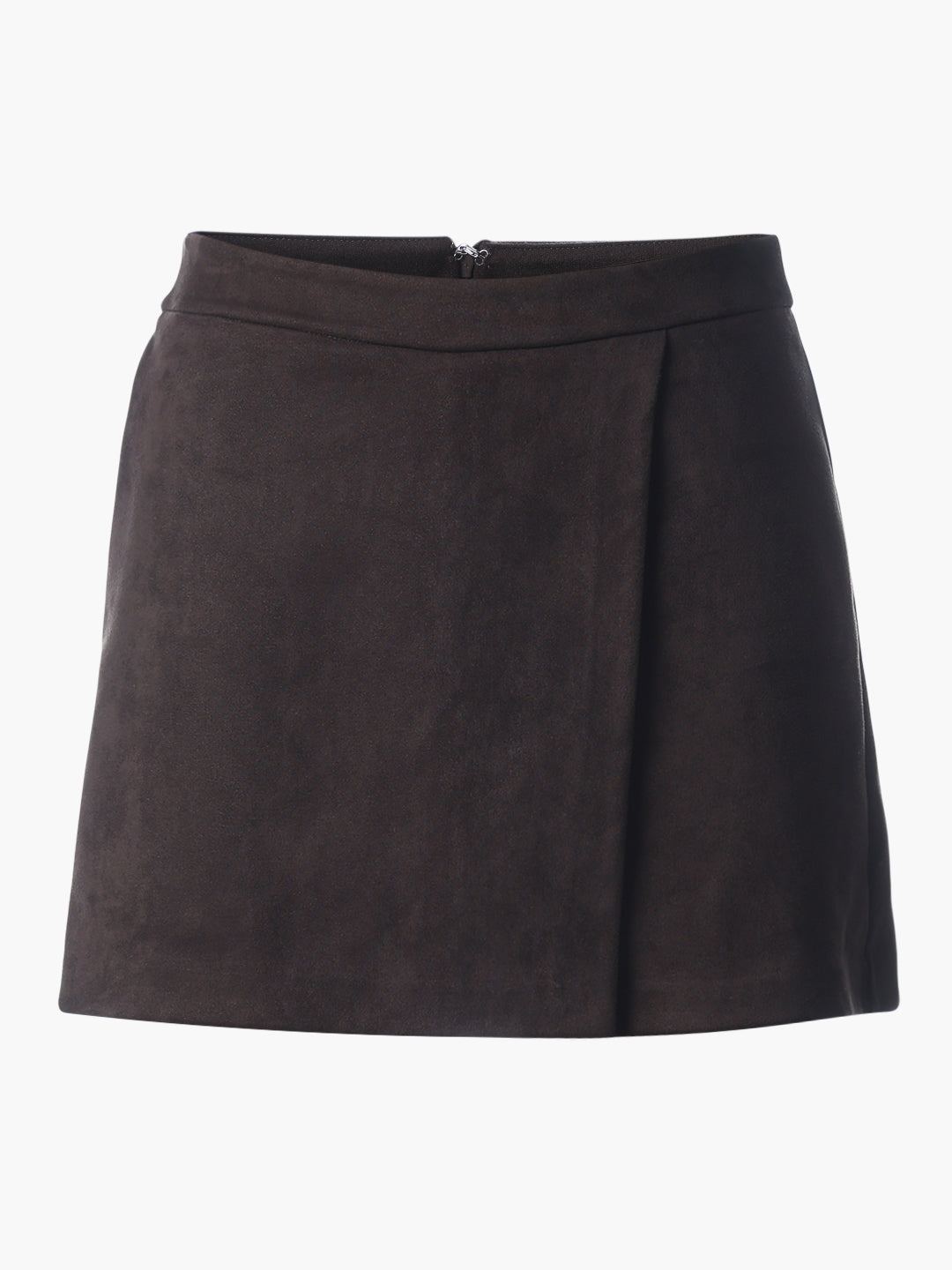Dark Brown Mini Suede Skort