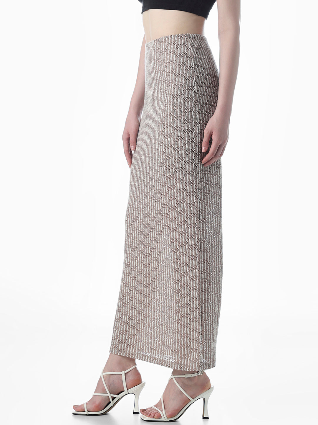 Grey Knitted Long Skirt