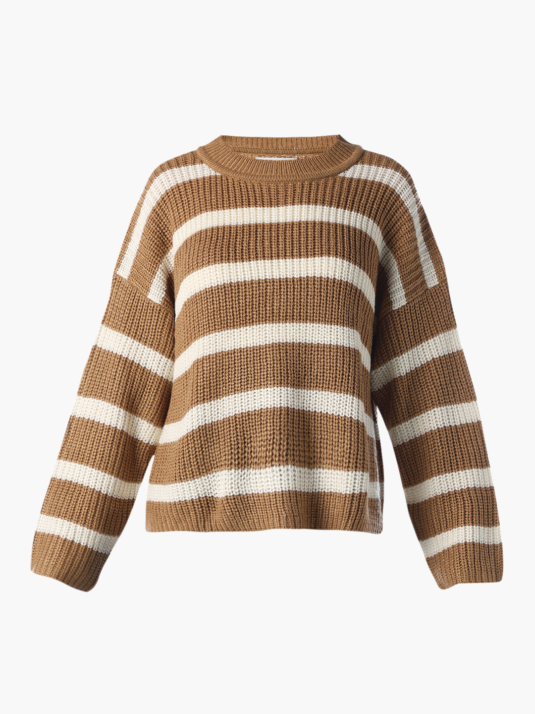 Striped Regular Fit Pullover - Brown