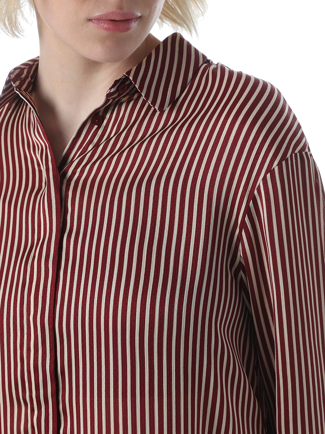 Maroon Striped Shirt