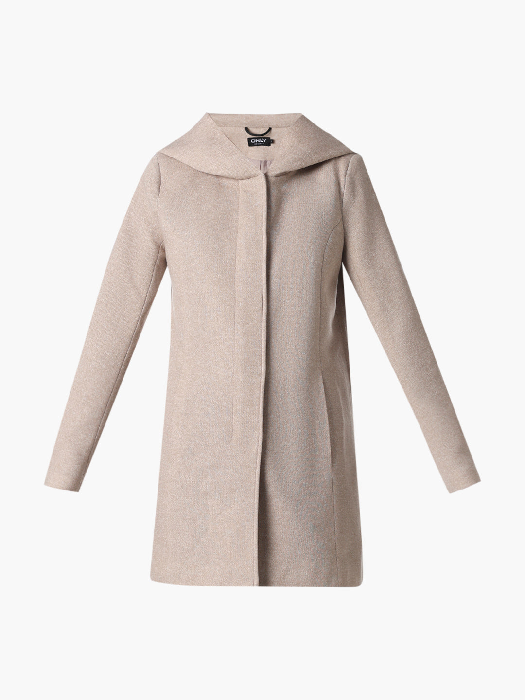 Beige Hooded Long Coat