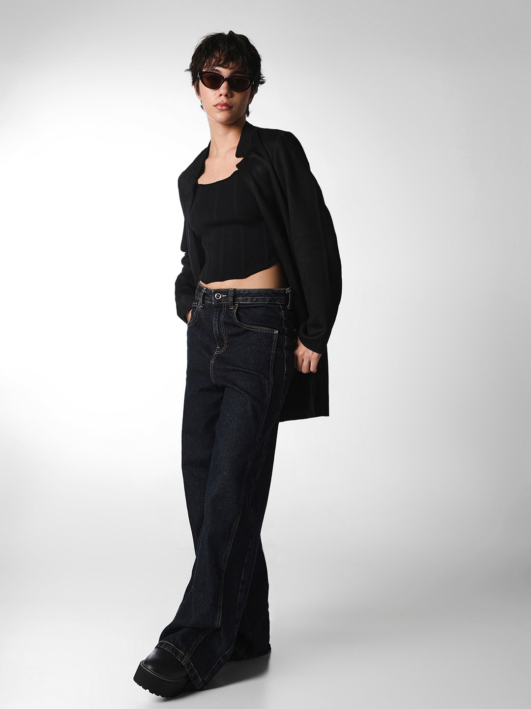 Black Faux Suede Coatigan