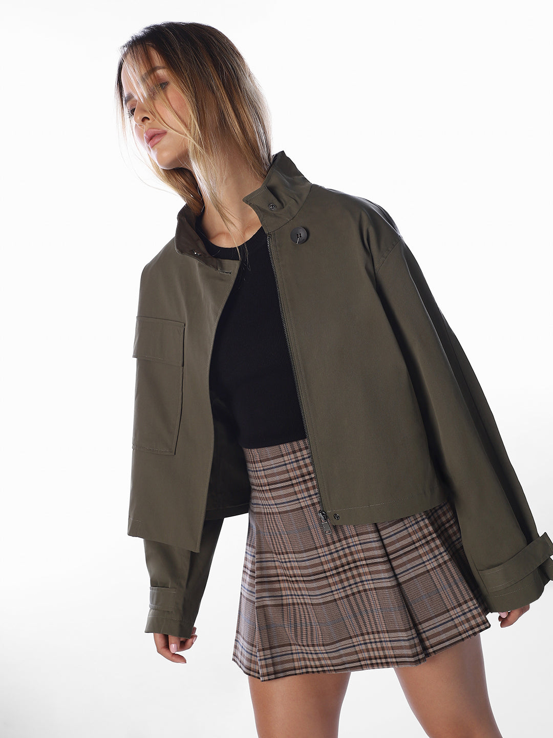 High Neck Short Jacket