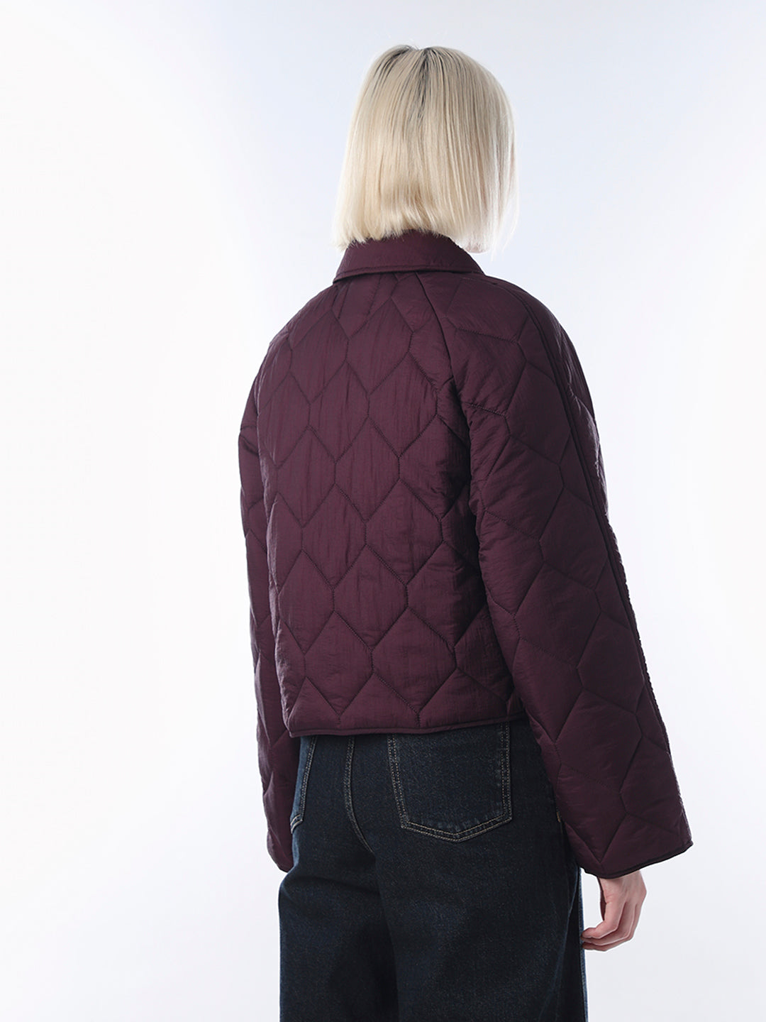 Mauve Wine Quilted Jacket