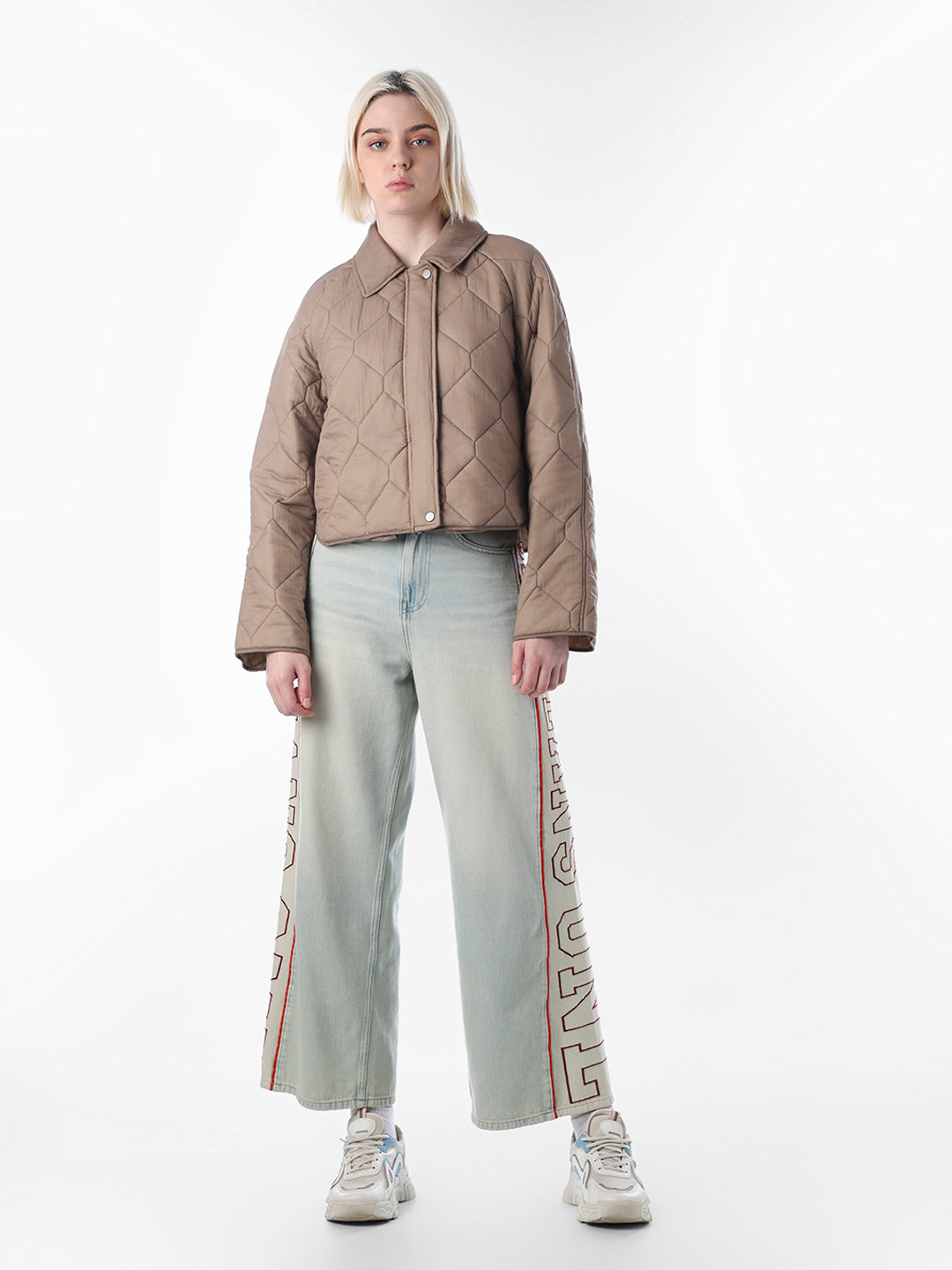 Beige Wine Quilted Jacket