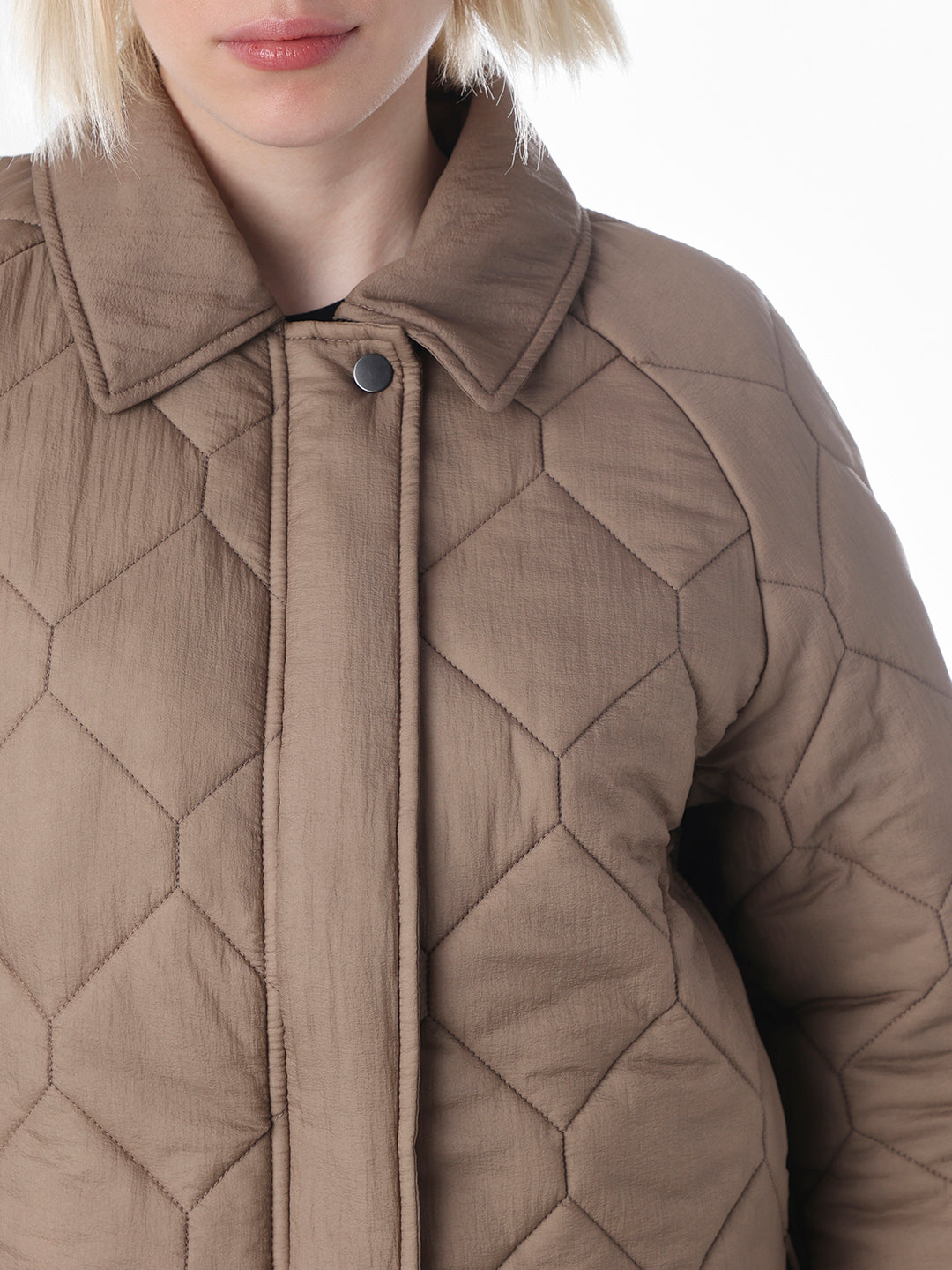Beige Wine Quilted Jacket