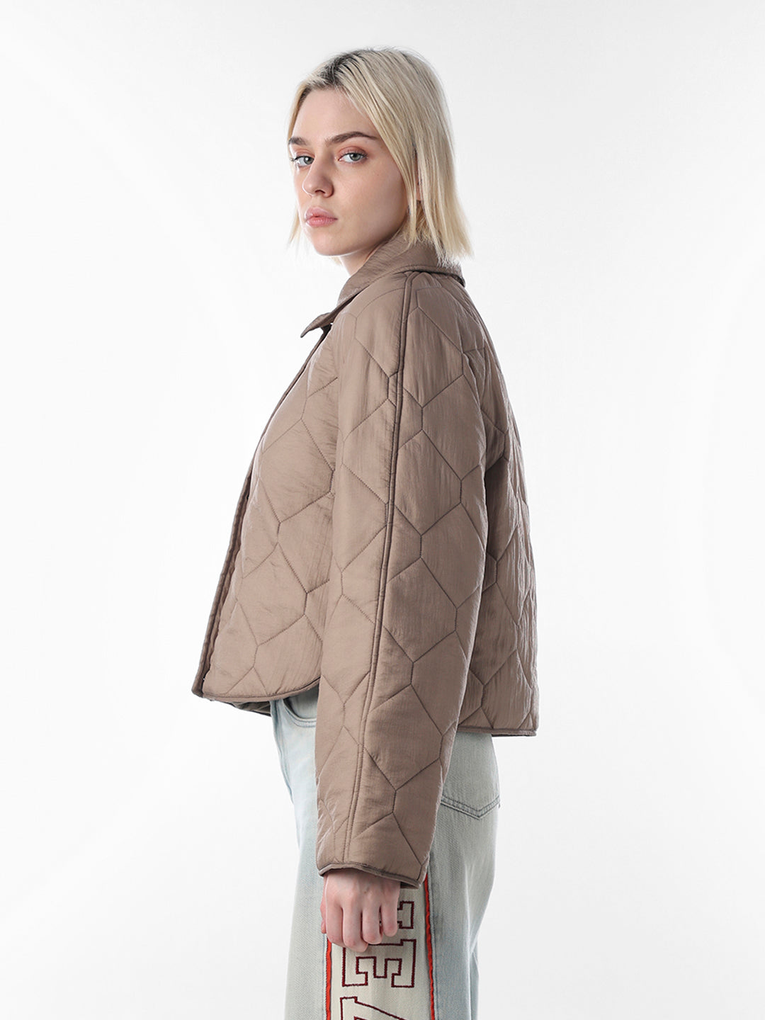 Beige Wine Quilted Jacket