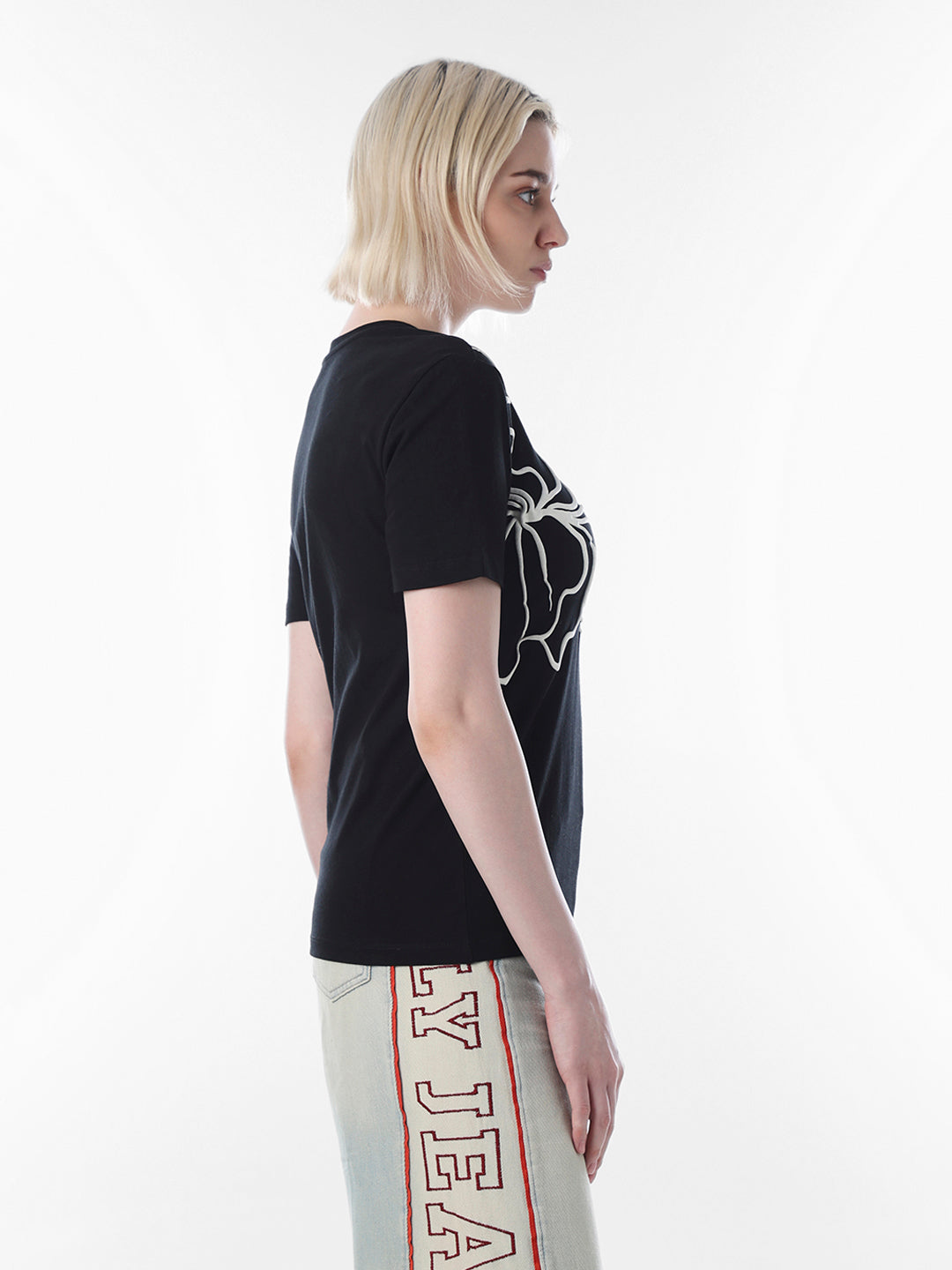 Black printed Cotton T-shirt
